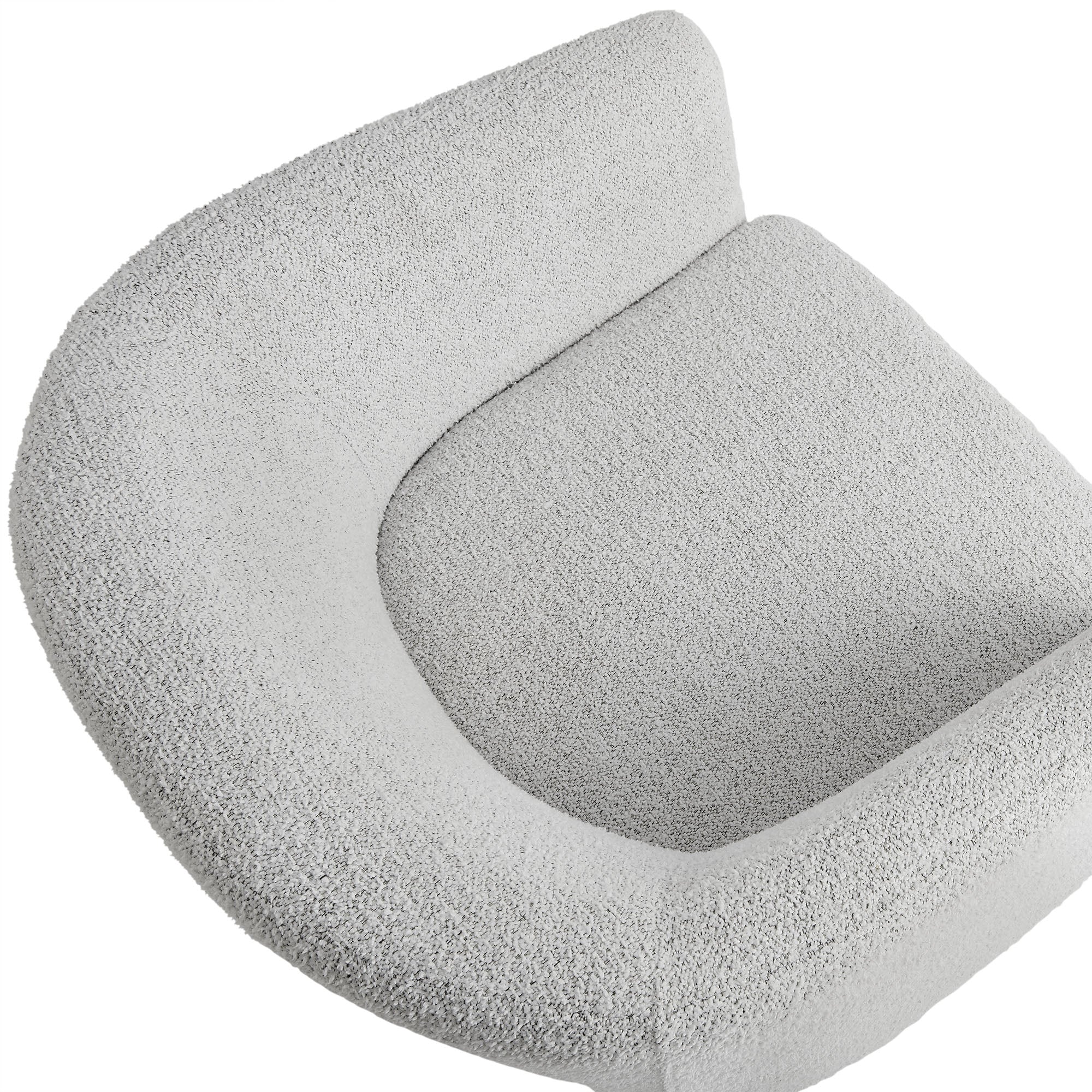 Fauteuil d'appoint tonneau en tissu Boucle Muse