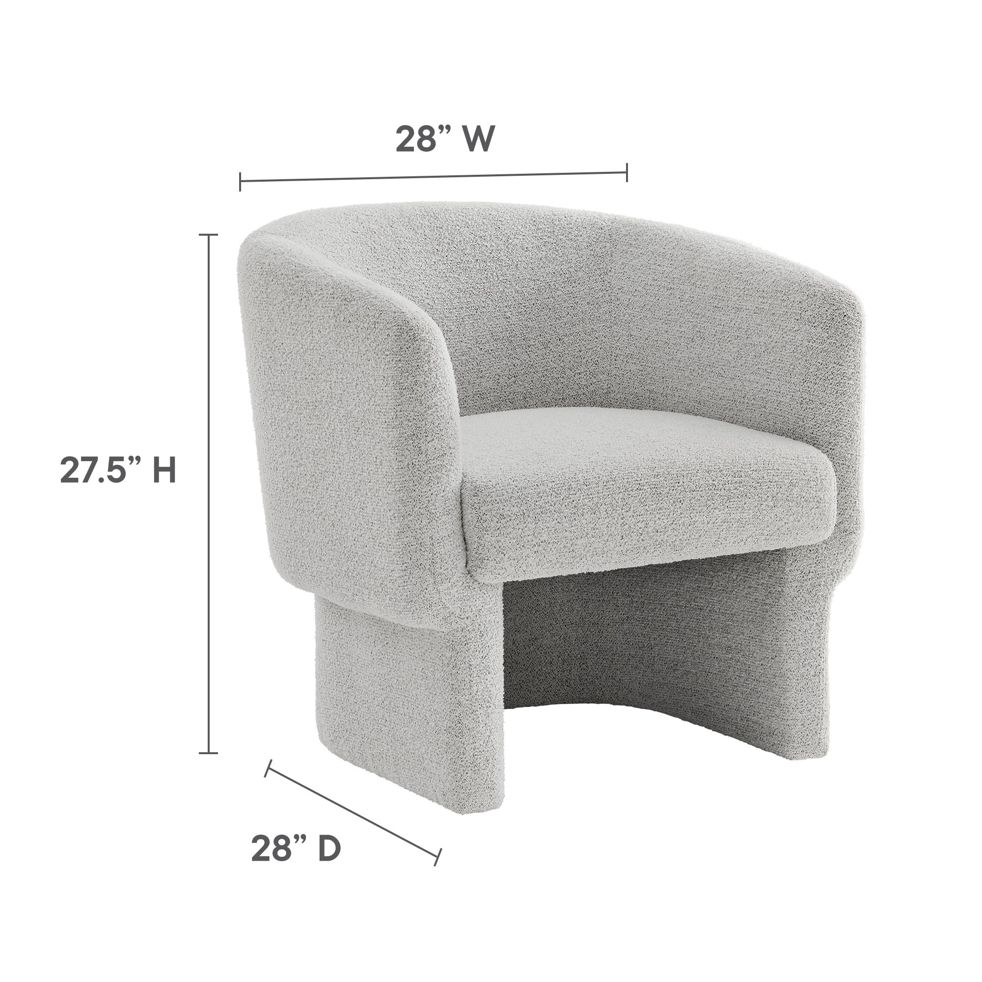 Fauteuil d'appoint tonneau en tissu Boucle Muse