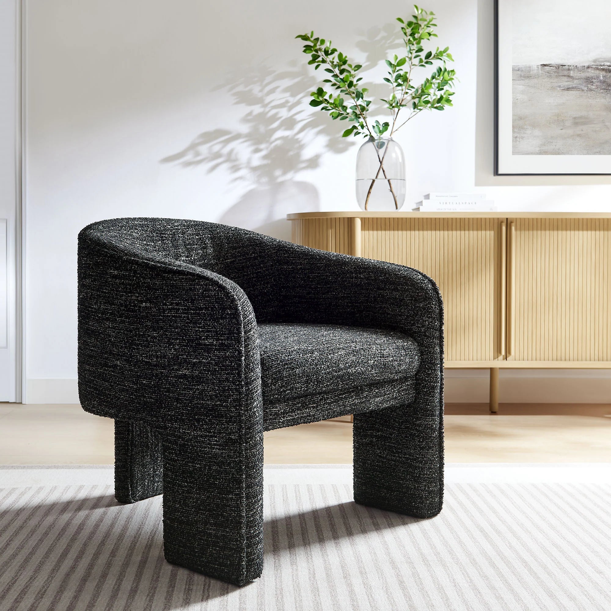 Greer Boucle Fabric Upholstered Accent Armchair