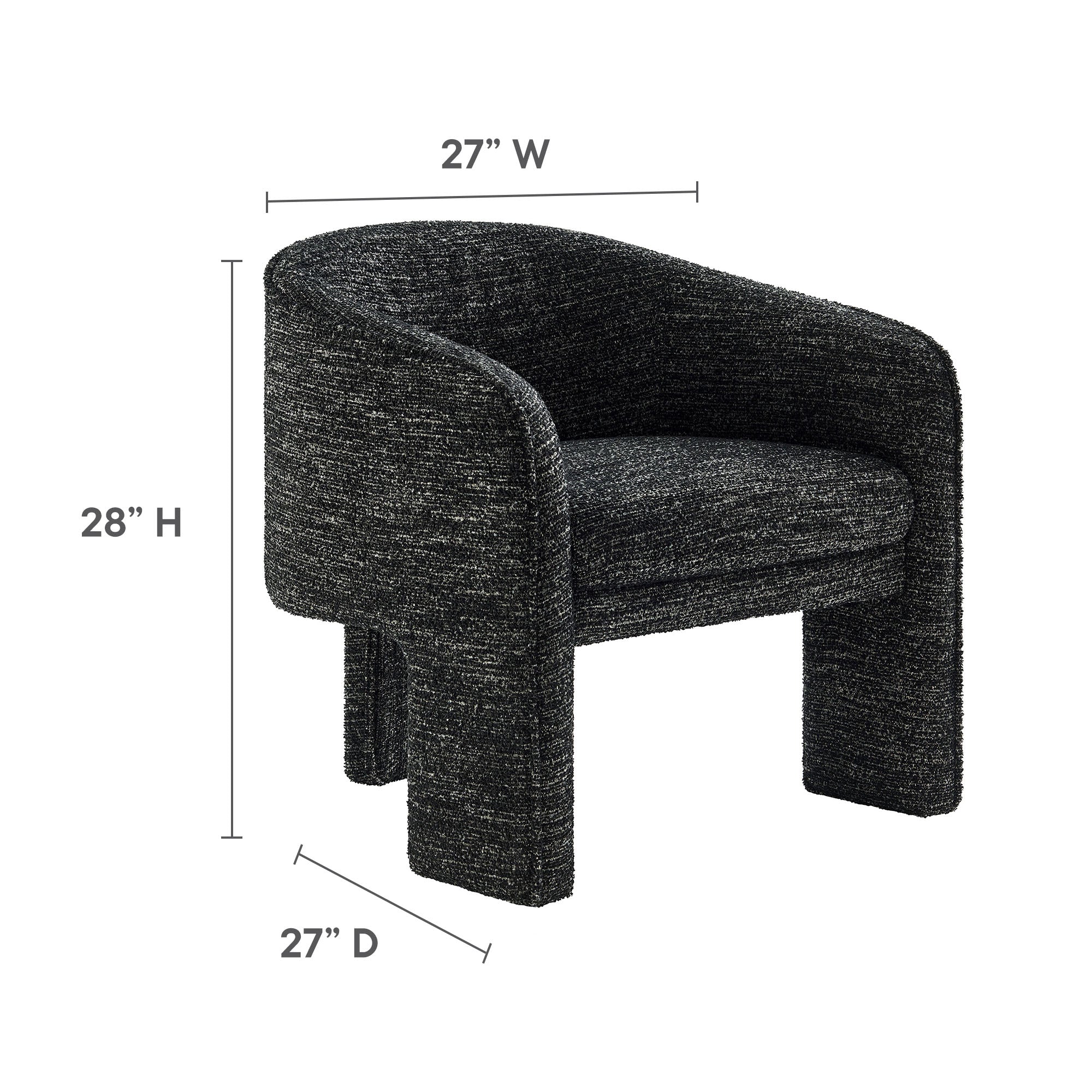 Fauteuil d'appoint rembourré en tissu Greer Boucle