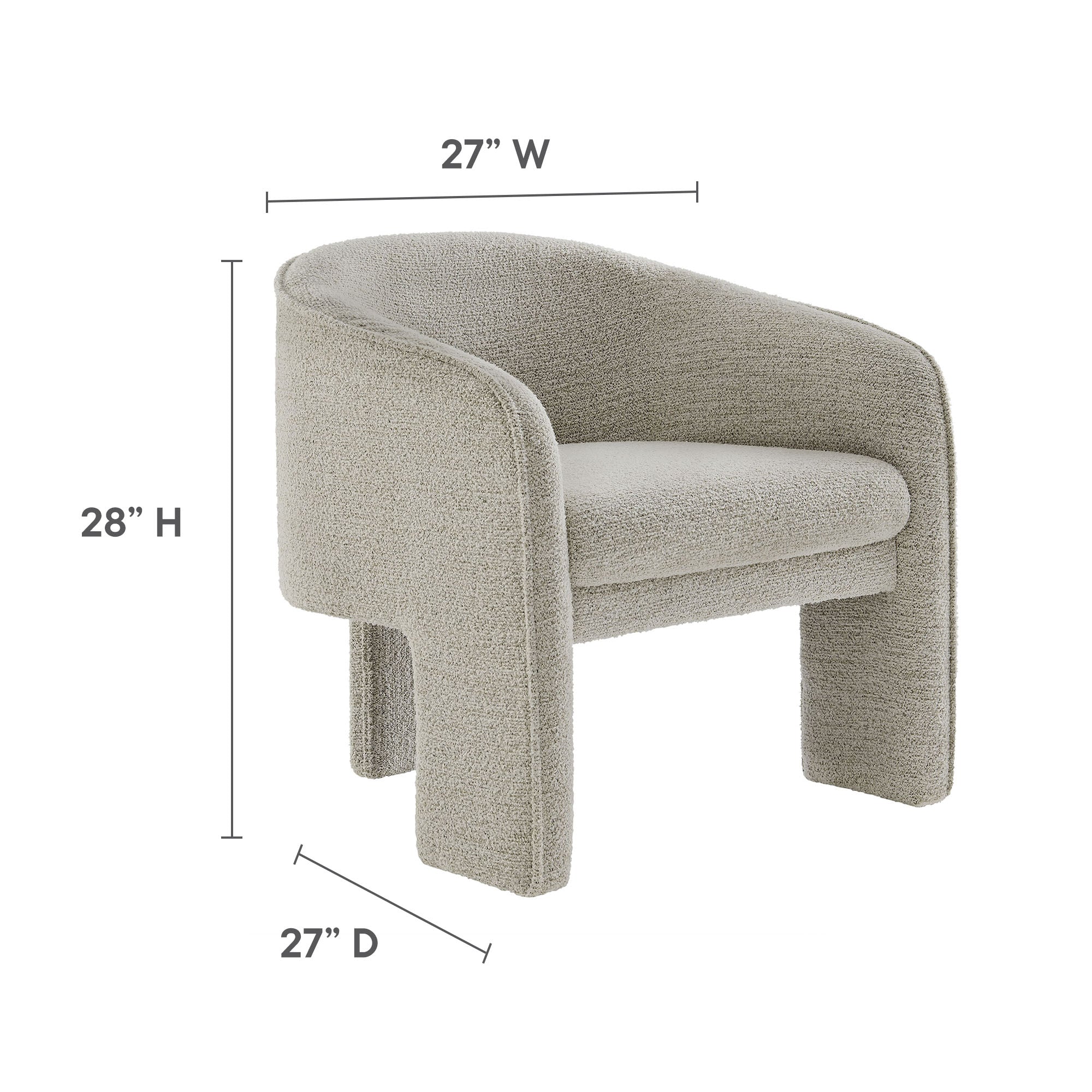 Fauteuil d'appoint rembourré en tissu Greer Boucle