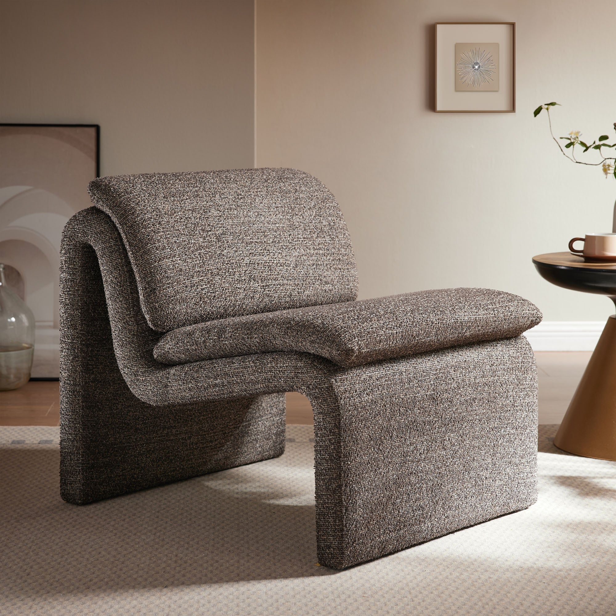 Dune Boucle Upholstered Armless Accent Chair