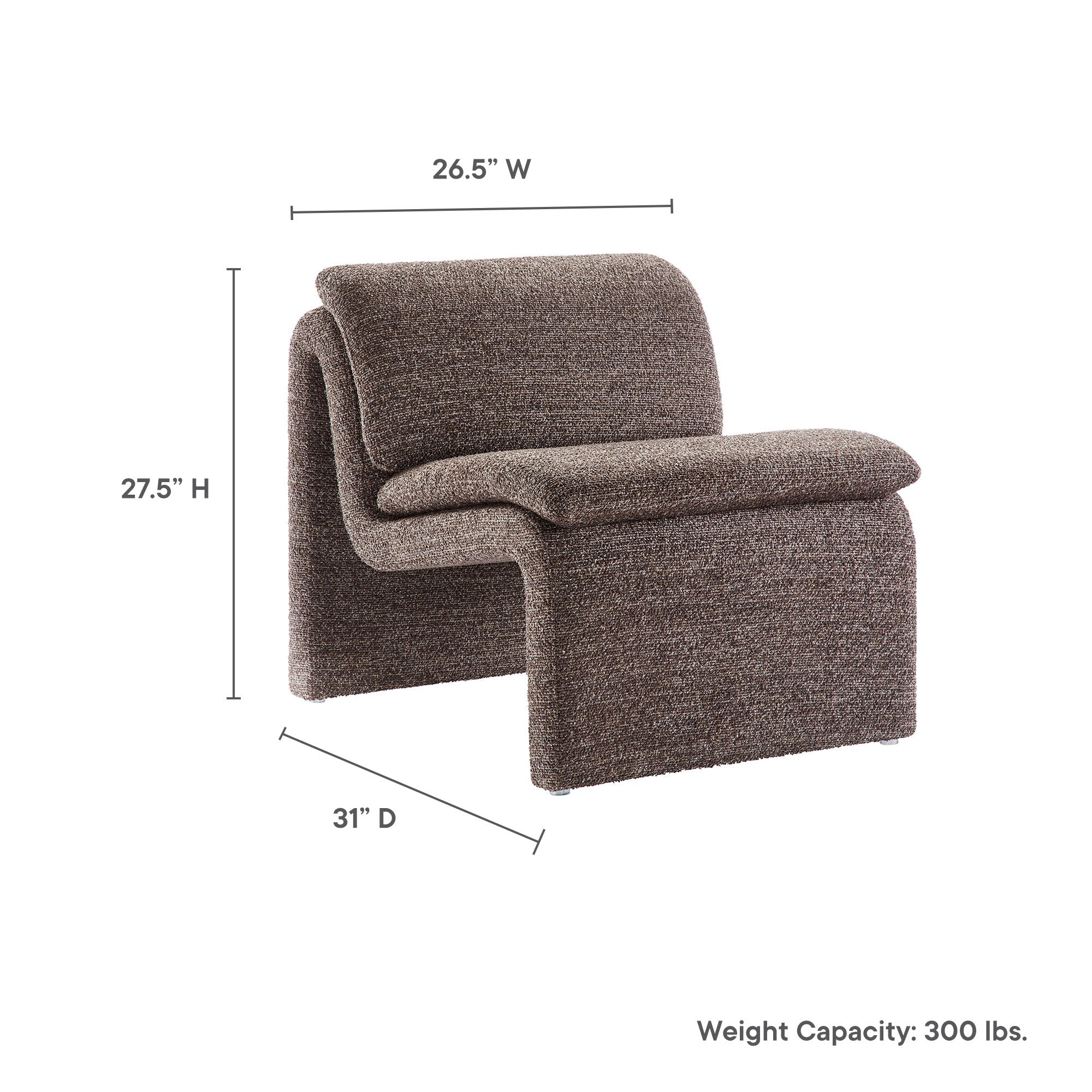 Dune Boucle Upholstered Armless Accent Chair