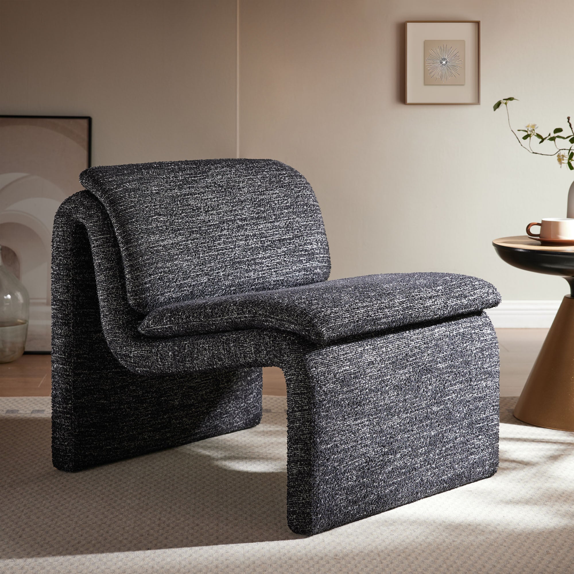 Dune Boucle Upholstered Armless Accent Chair