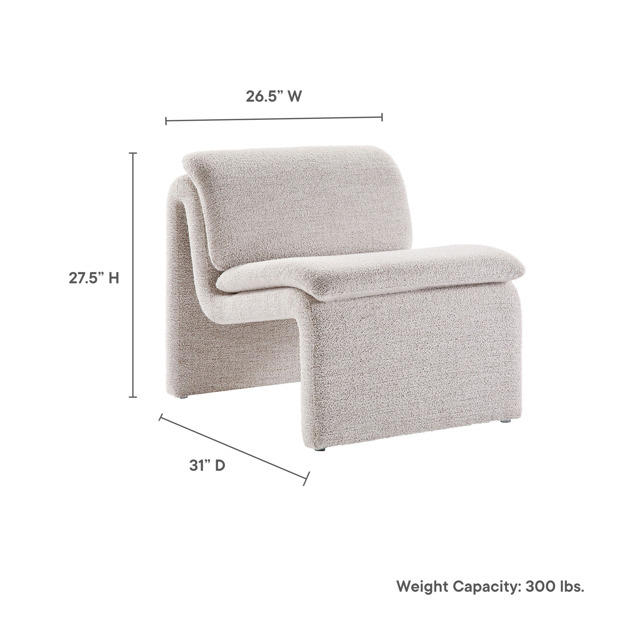 Dune Boucle Upholstered Armless Accent Chair