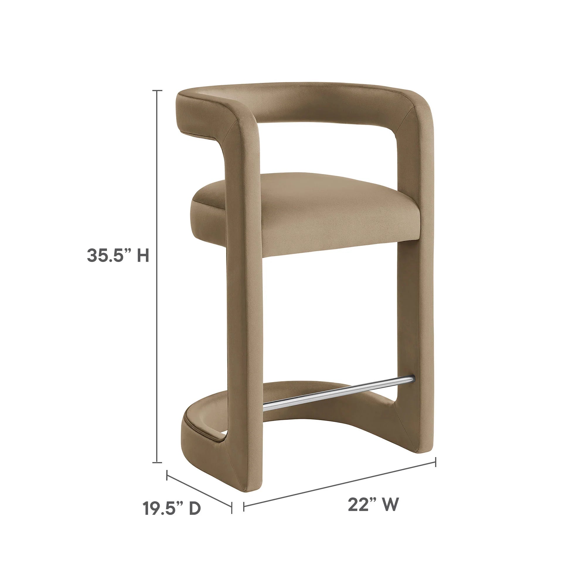 Winslow Performance Velvet Counter Stool