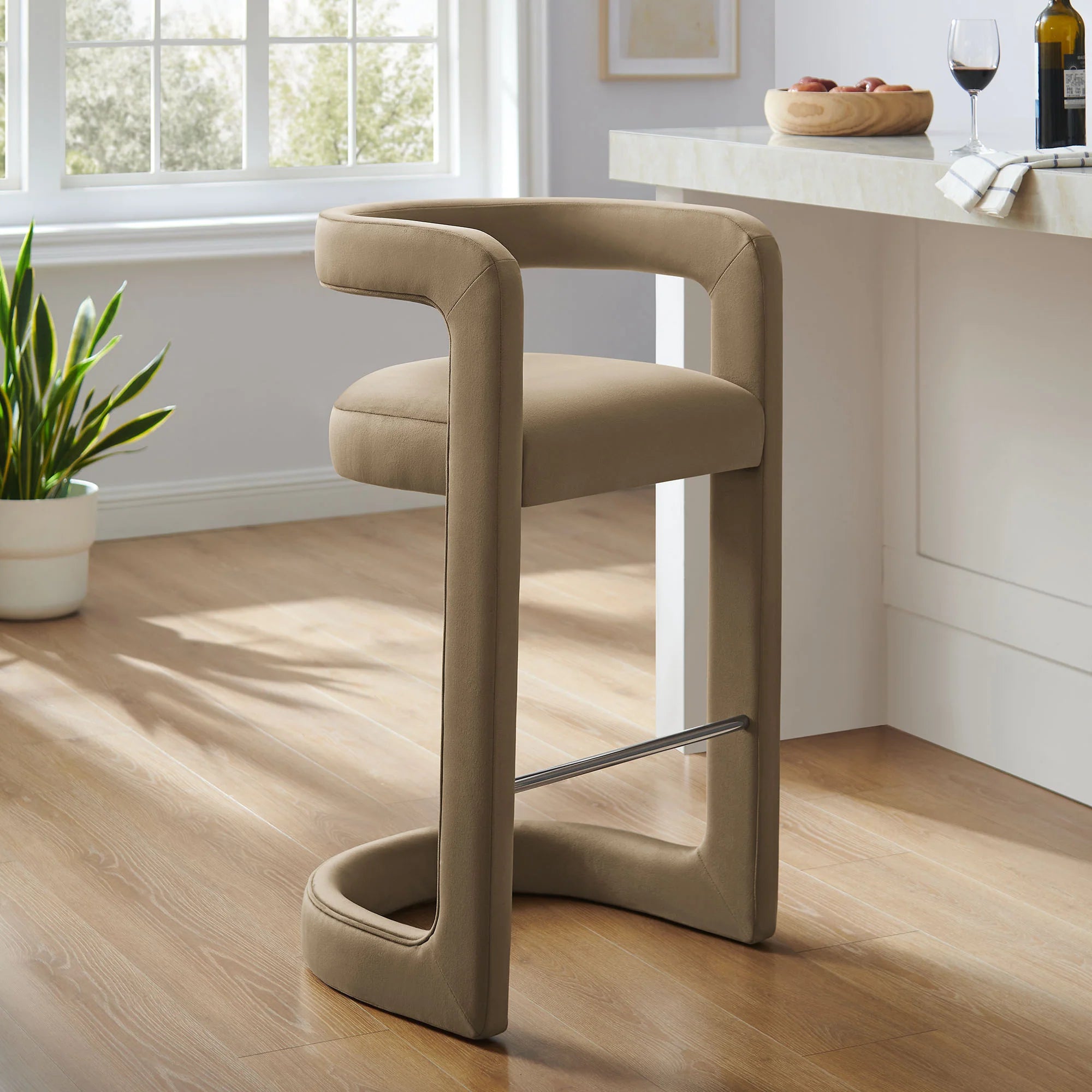 Winslow Performance Velvet Bar Stool