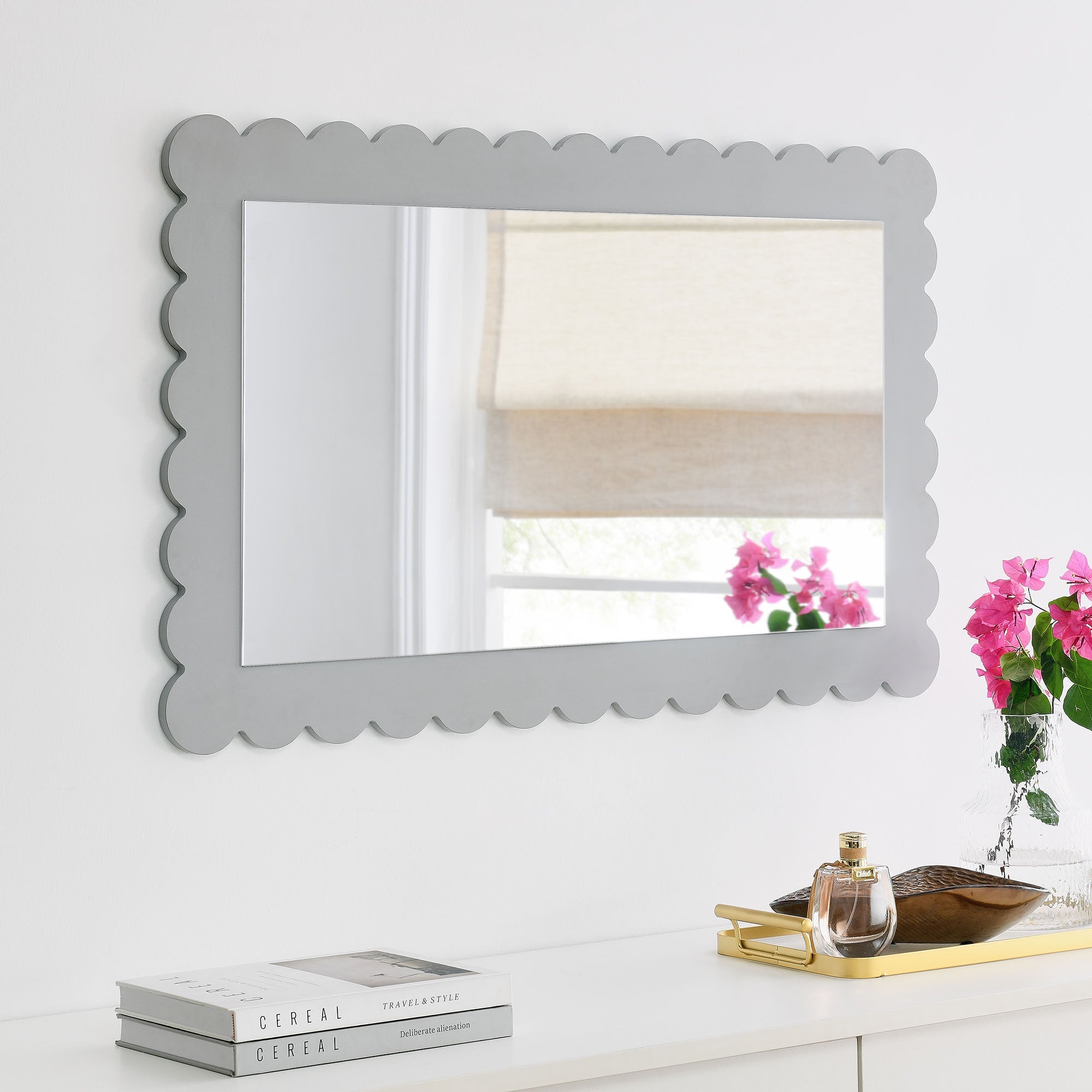 Emmeline Scalloped Rectangle Wall Mirror