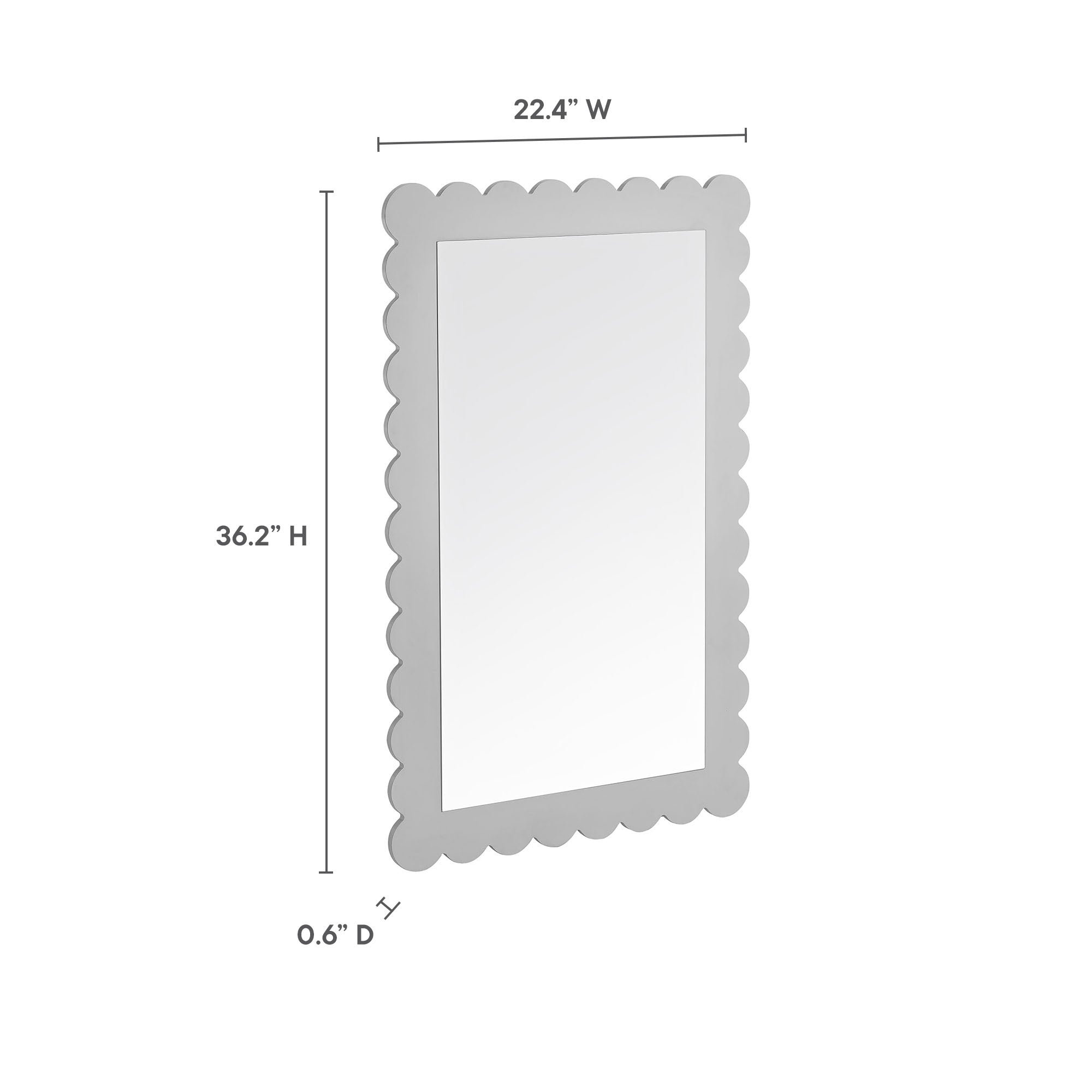 Emmeline Scalloped Rectangle Wall Mirror