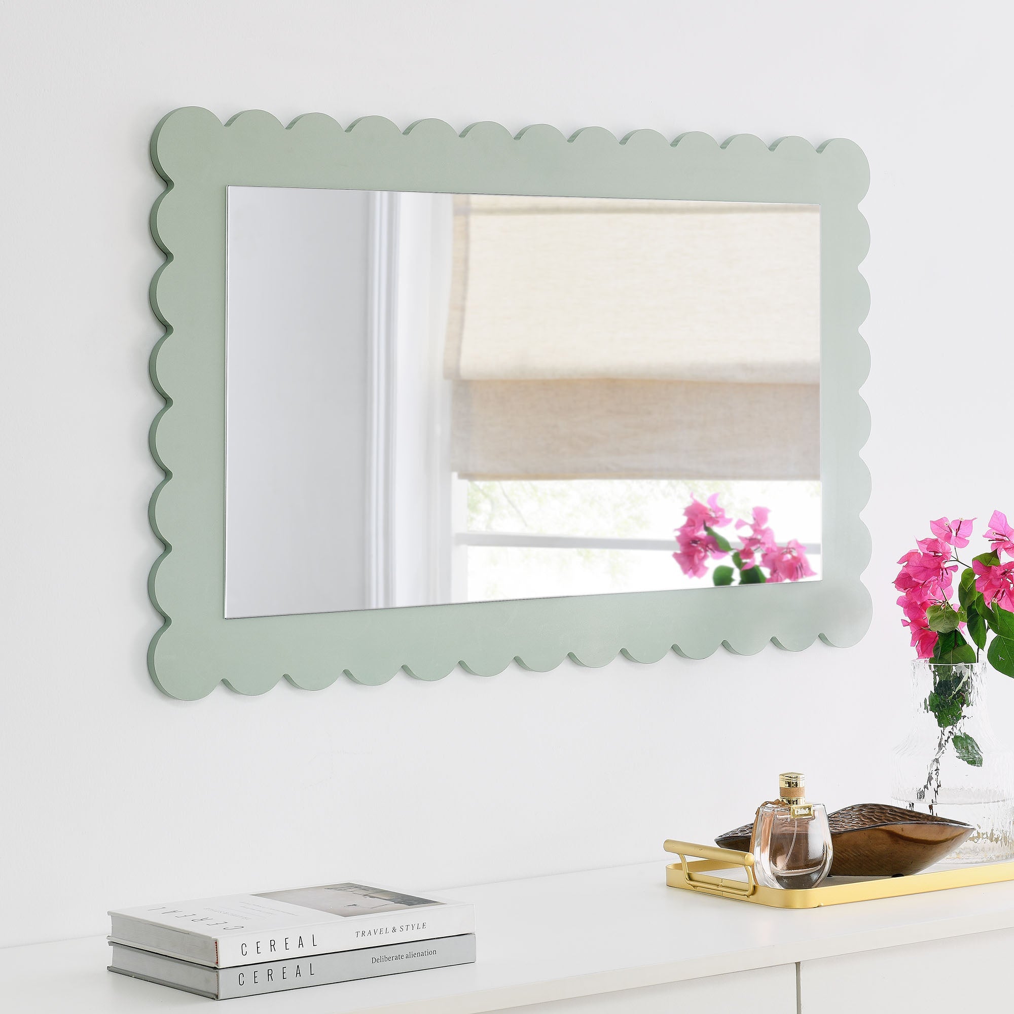 Emmeline Scalloped Rectangle Wall Mirror