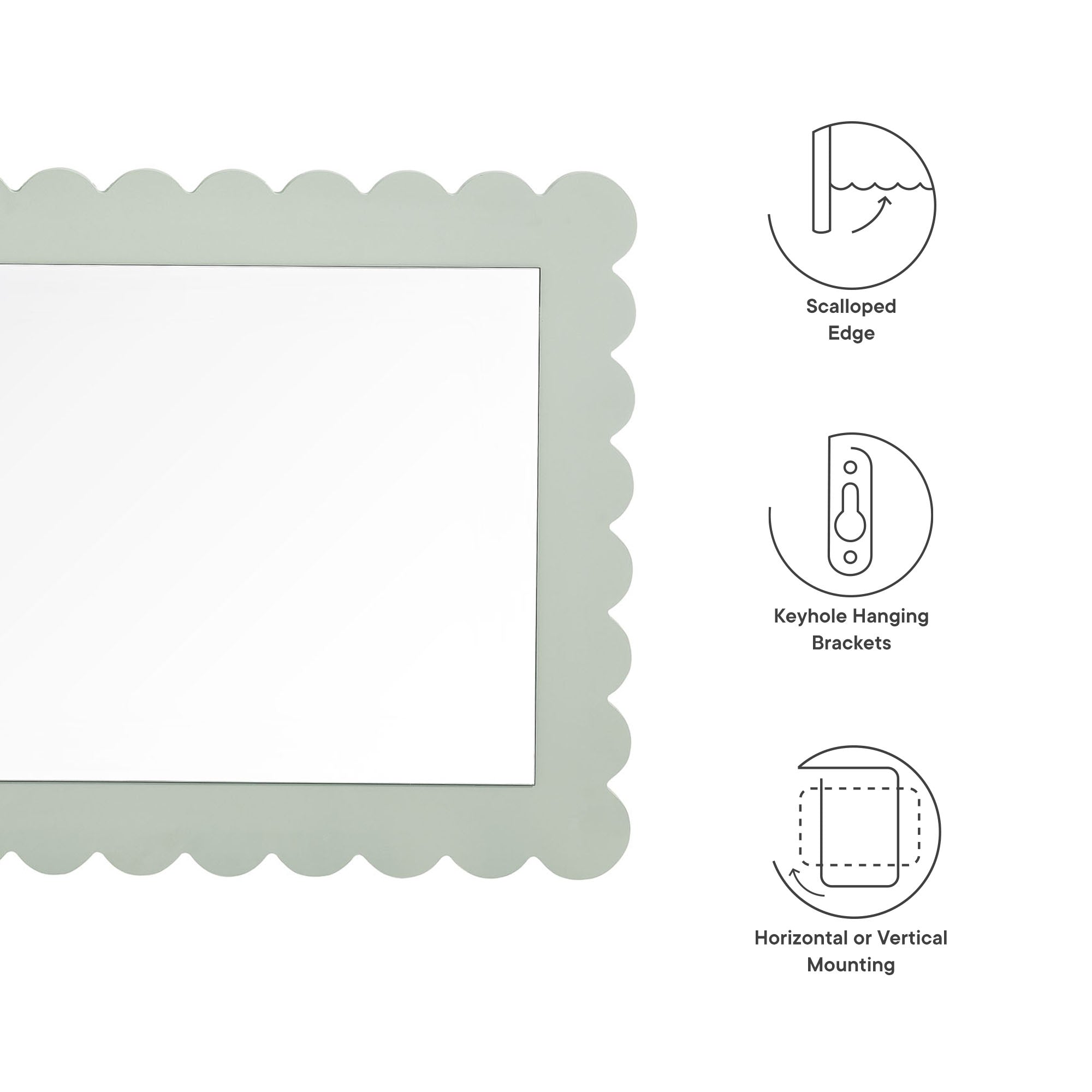 Emmeline Scalloped Rectangle Wall Mirror