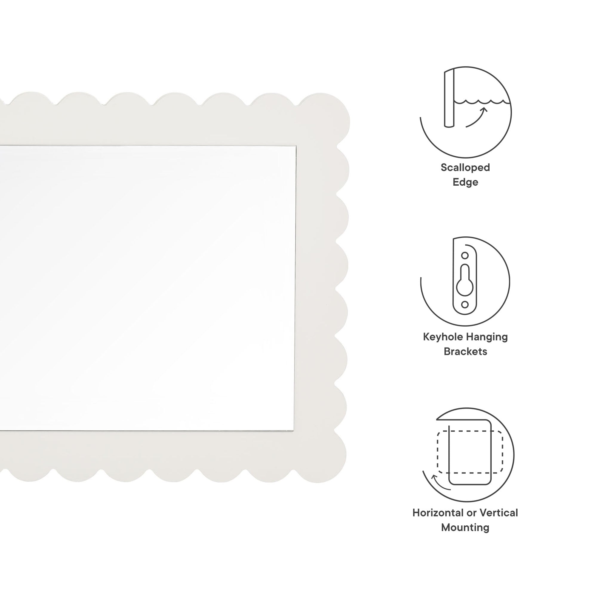 Emmeline Scalloped Rectangle Wall Mirror