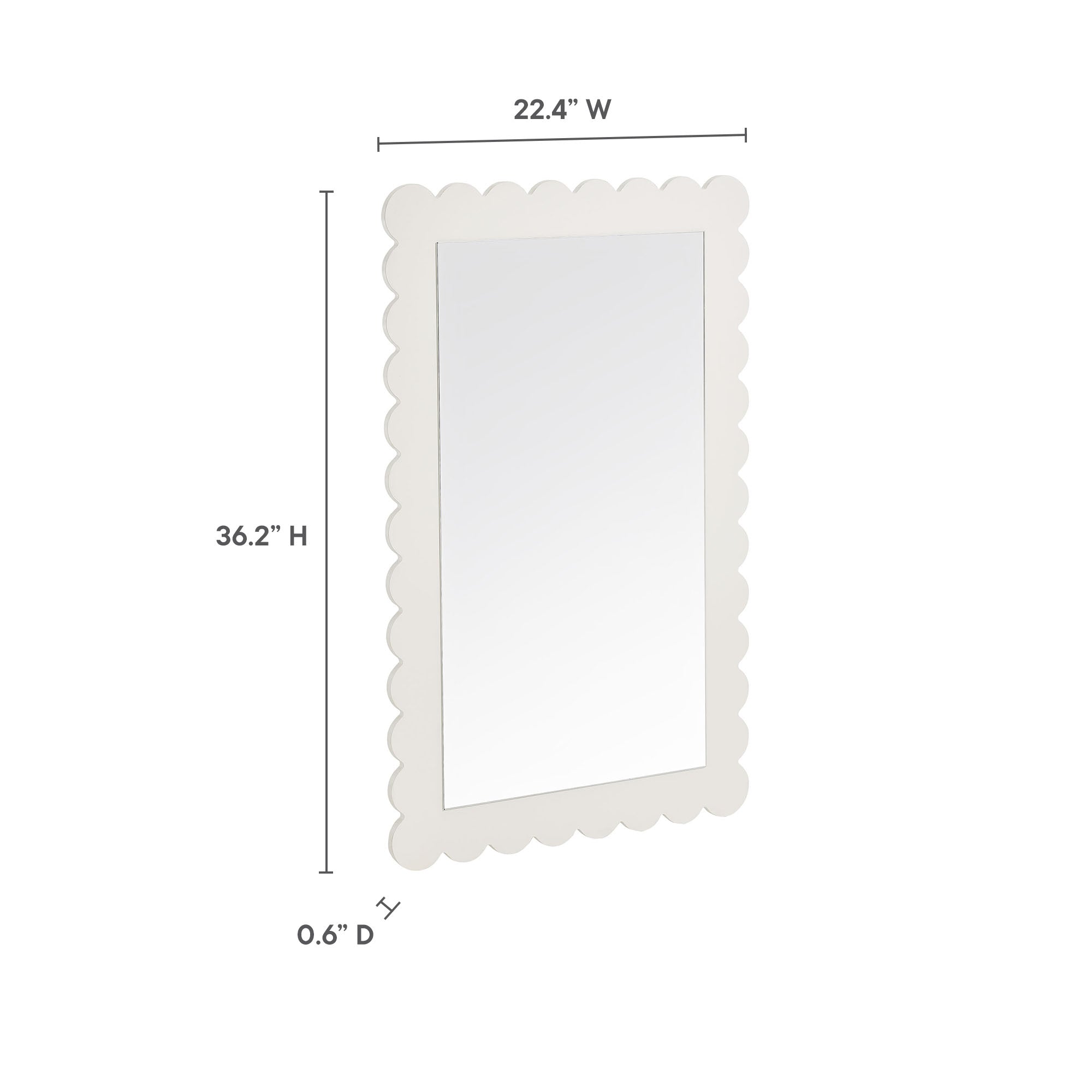 Emmeline Scalloped Rectangle Wall Mirror