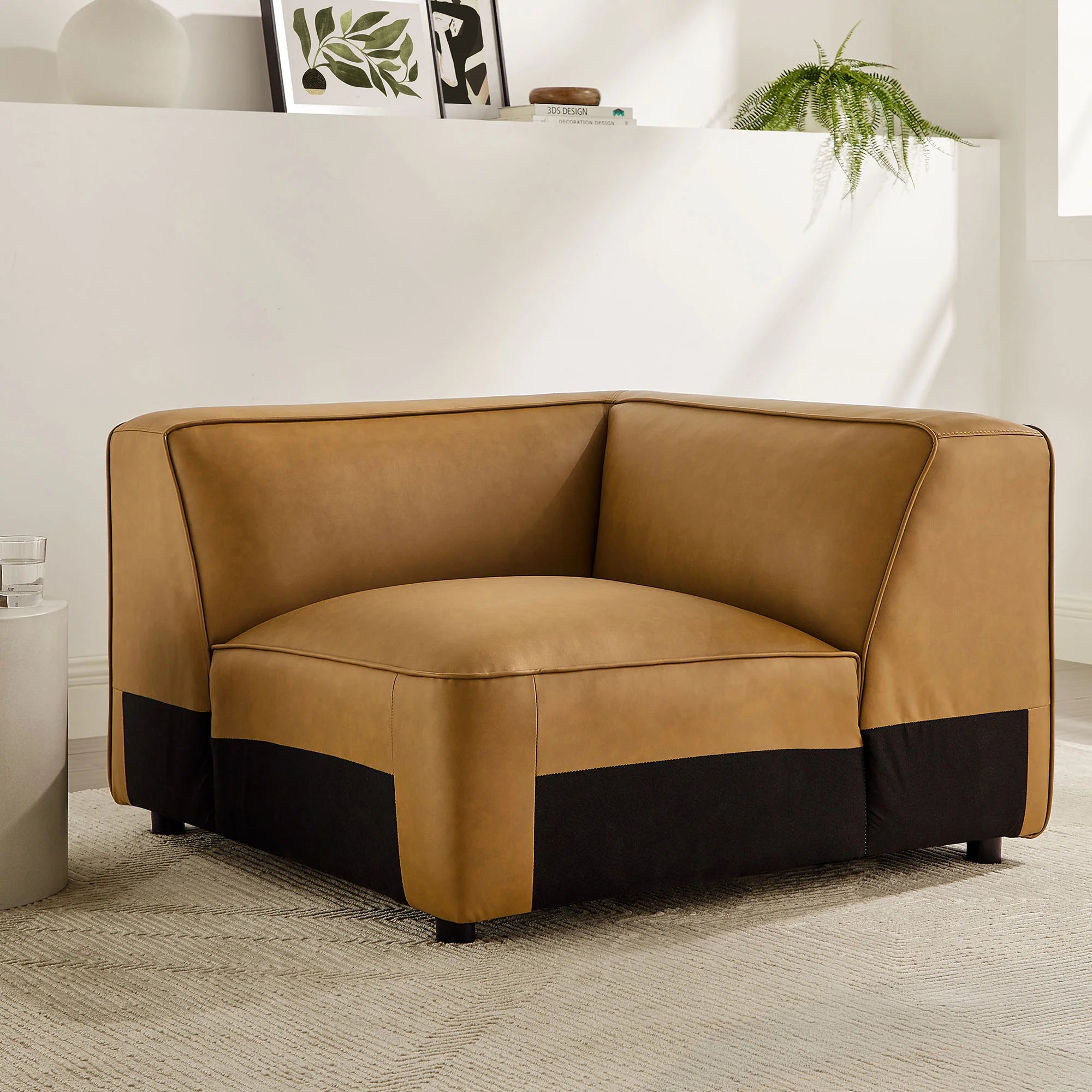 Auren Upholstered Vegan Leather Modular Corner Chair