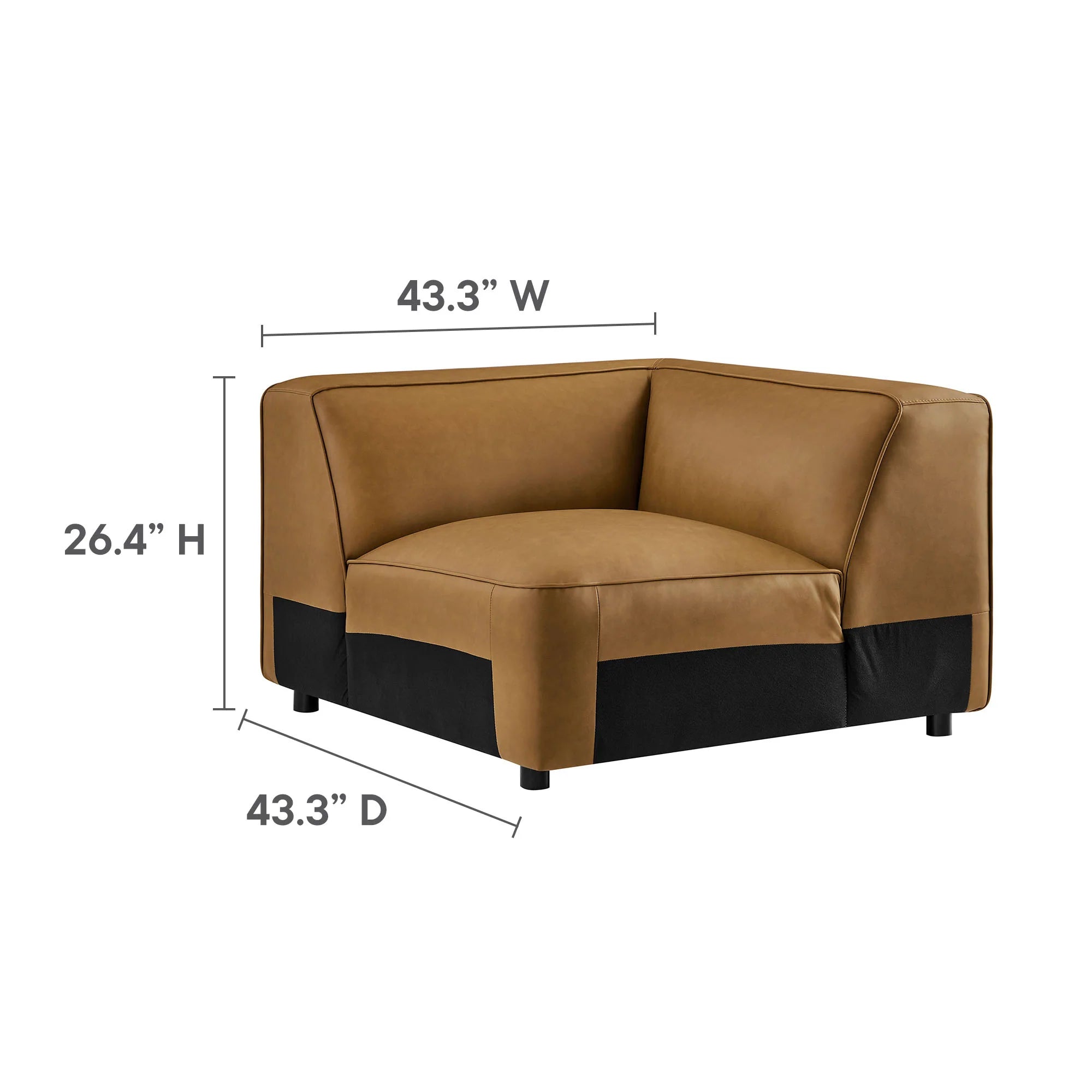 Auren Upholstered Vegan Leather Modular Corner Chair