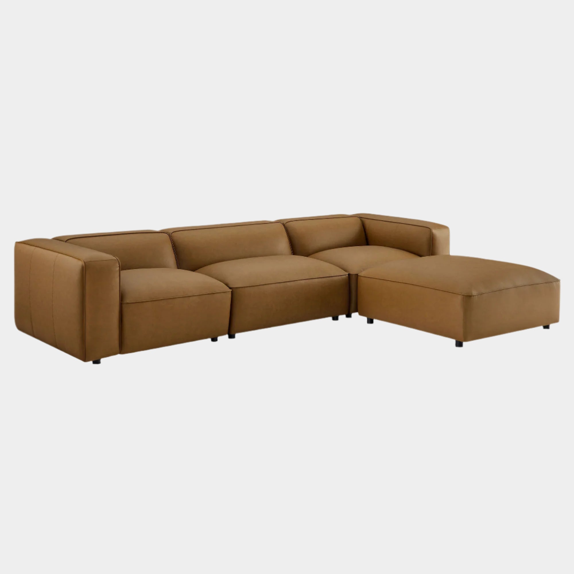 Auren 4-Piece Vegan Leather Modular Sofa Set