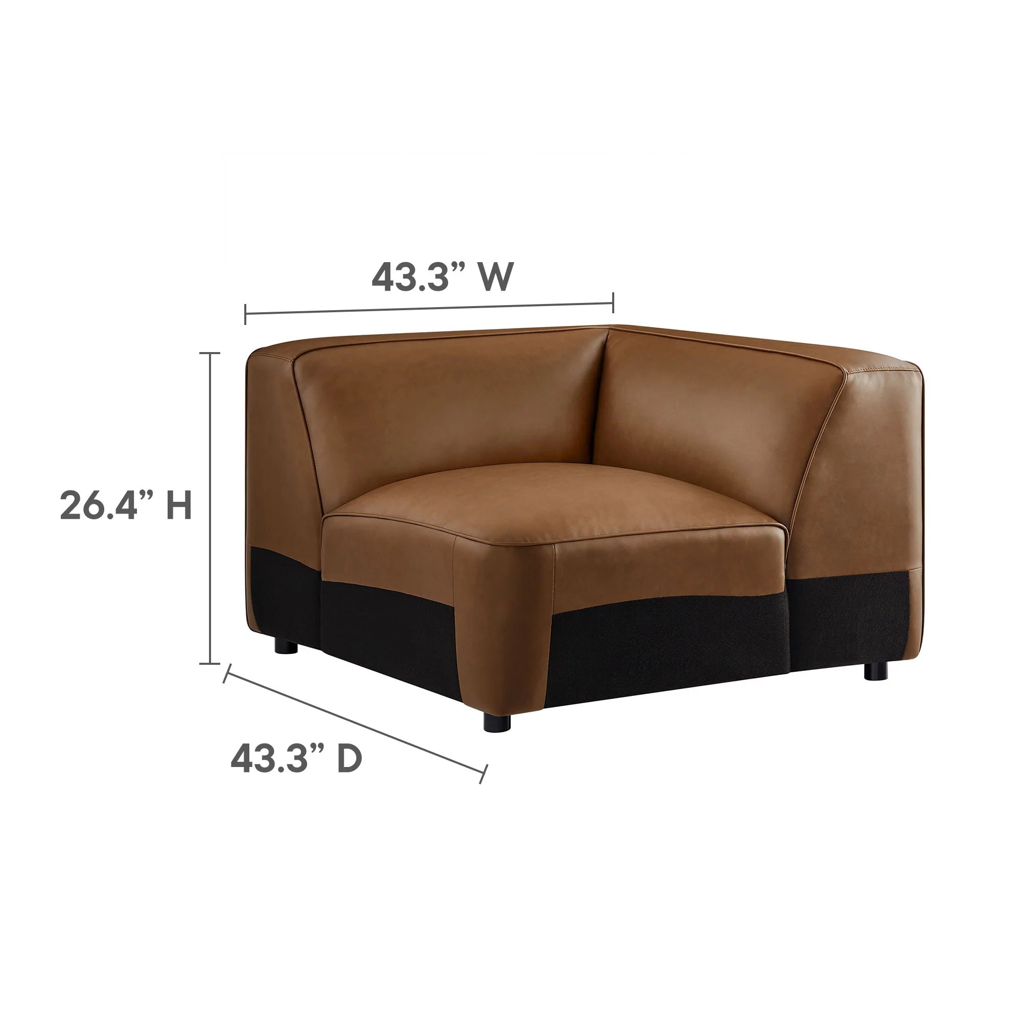 Auren 5-Piece Upholstered Vegan Leather Modular L-Shaped Sofa