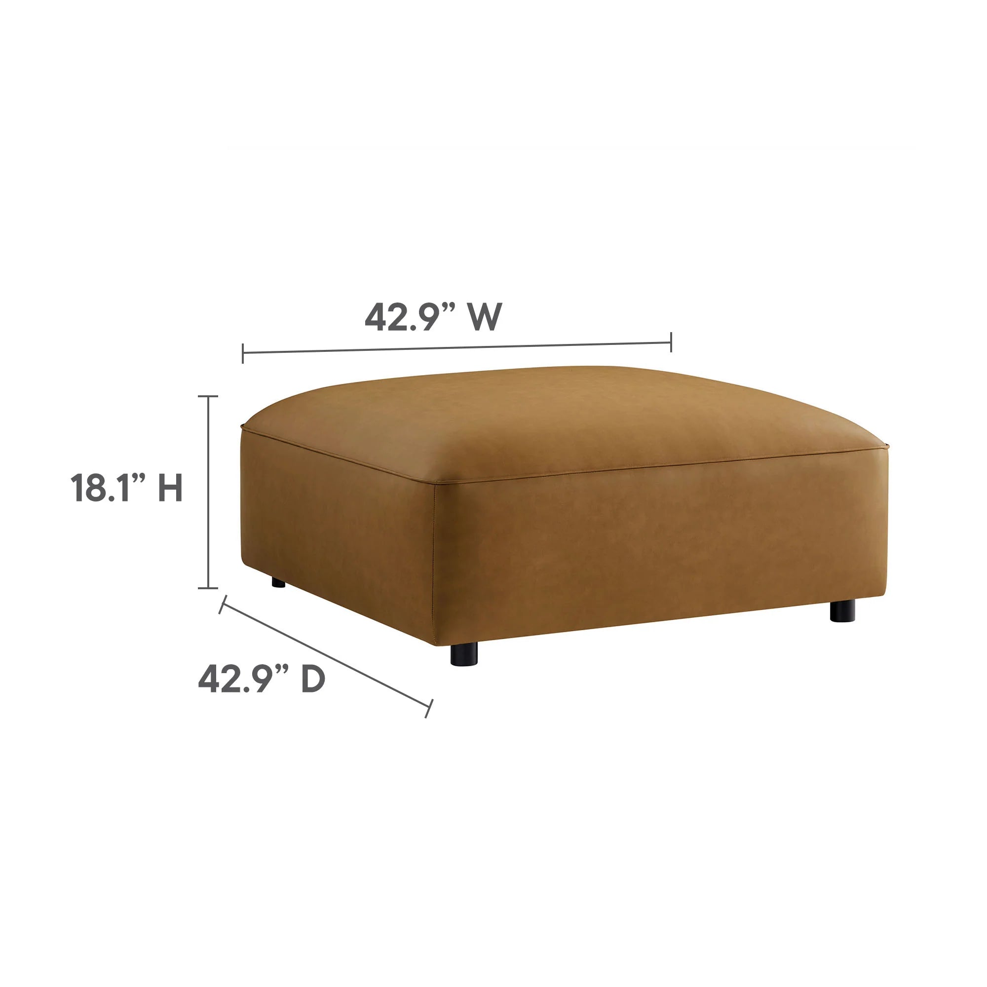 Auren 5-Piece Upholstered Vegan Leather Modular U-Shaped Sofa