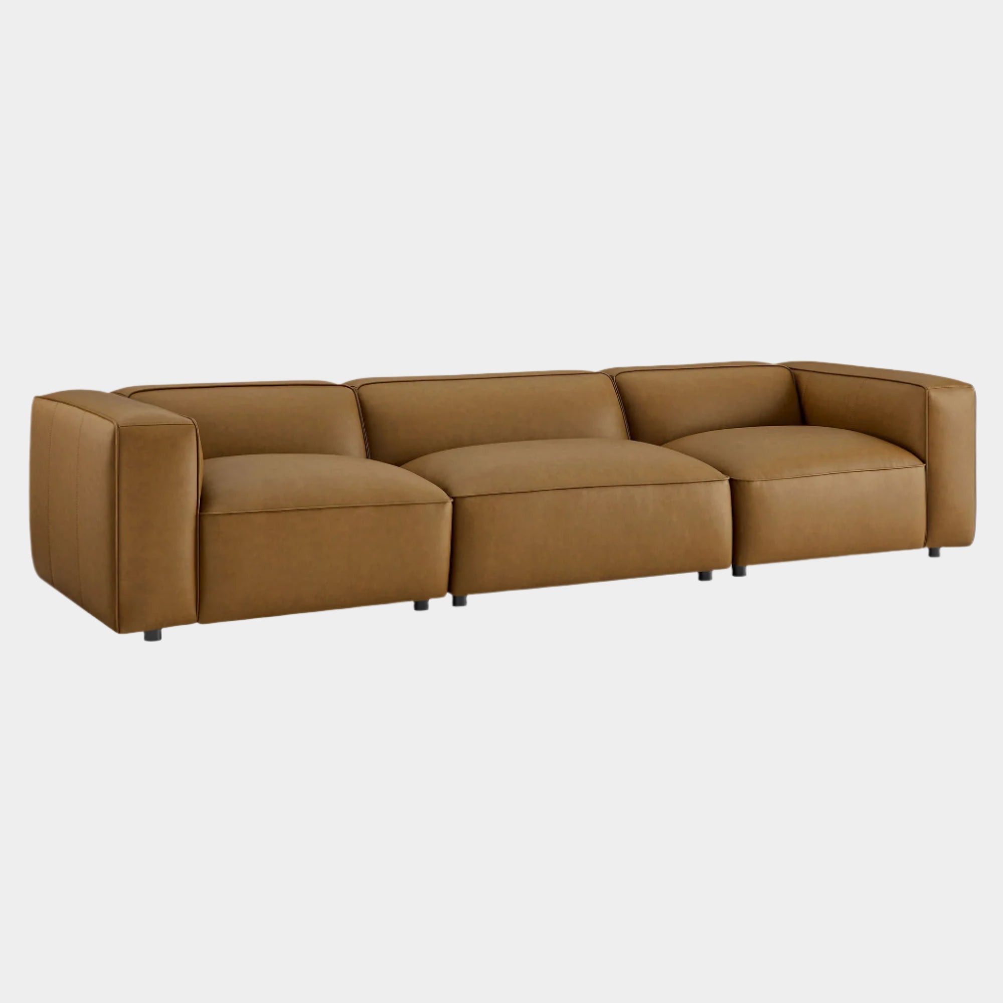 Auren 3-Piece Upholstered Vegan Leather Modular Sofa