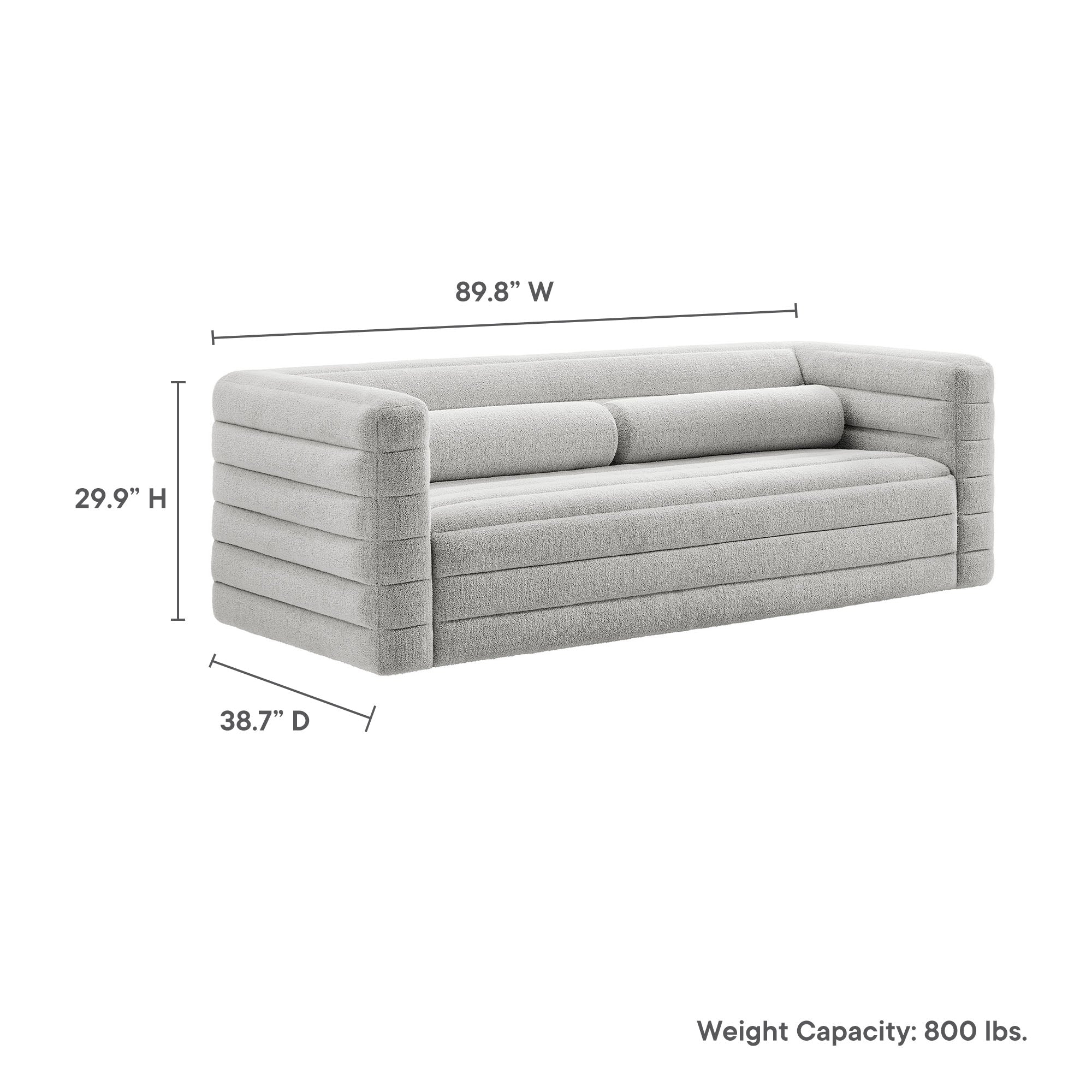 Relle Channel Tufted Boucle Upholstered Sofa