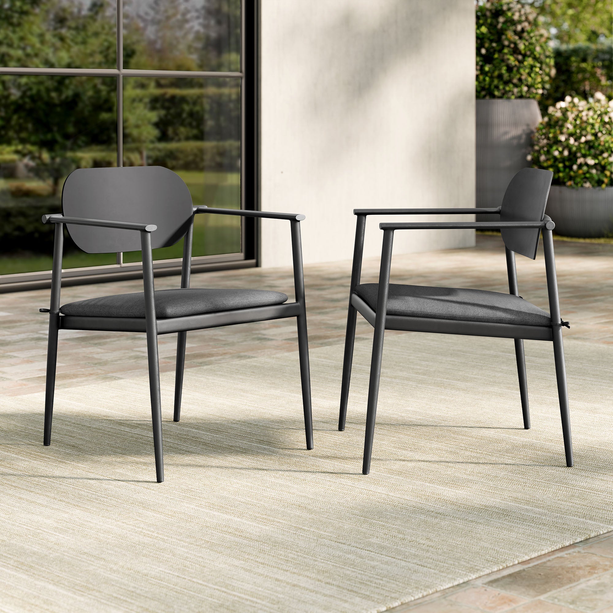 Aeris Stackable Outdoor Patio Aluminum Dining Armchair