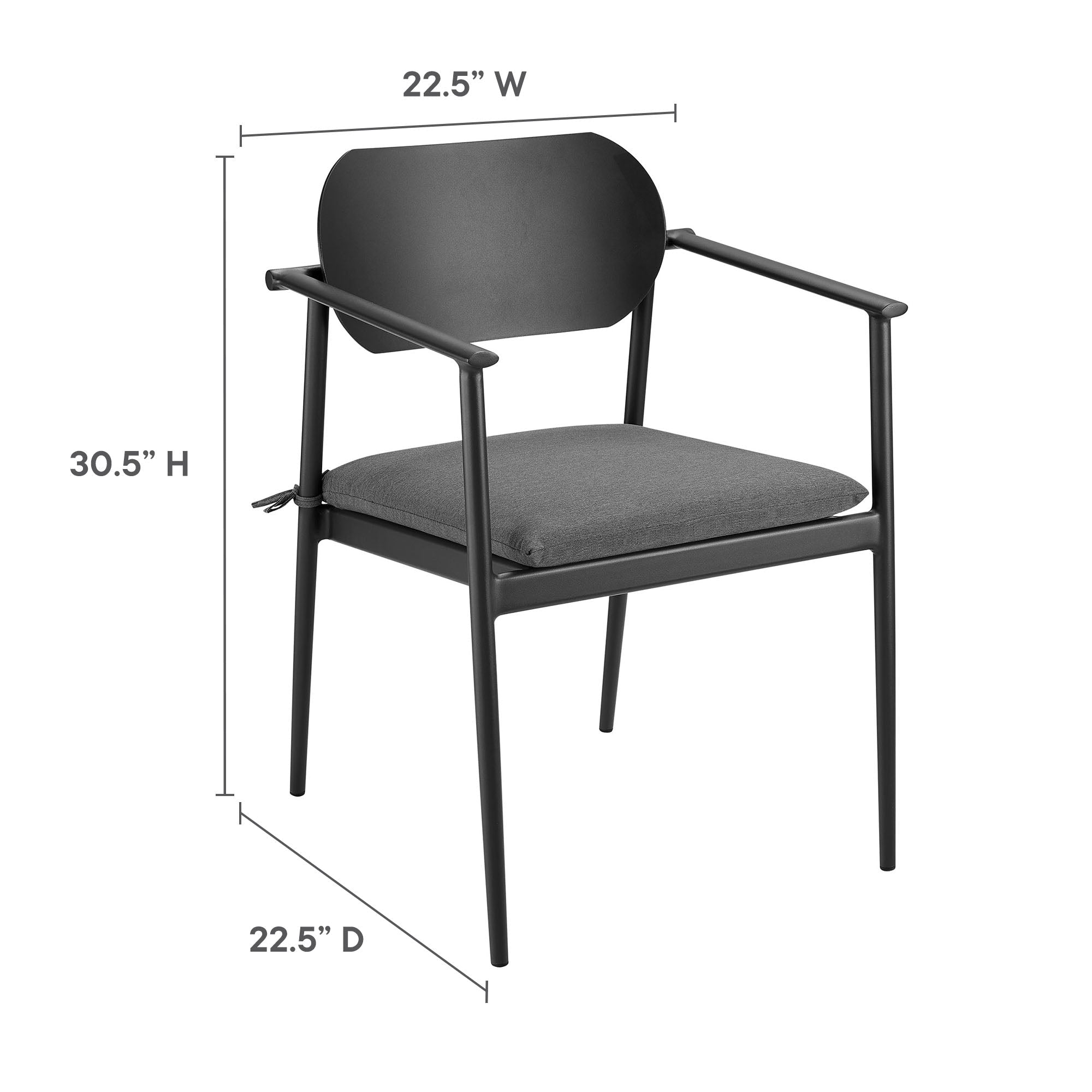 Aeris Stackable Outdoor Patio Aluminum Dining Armchair