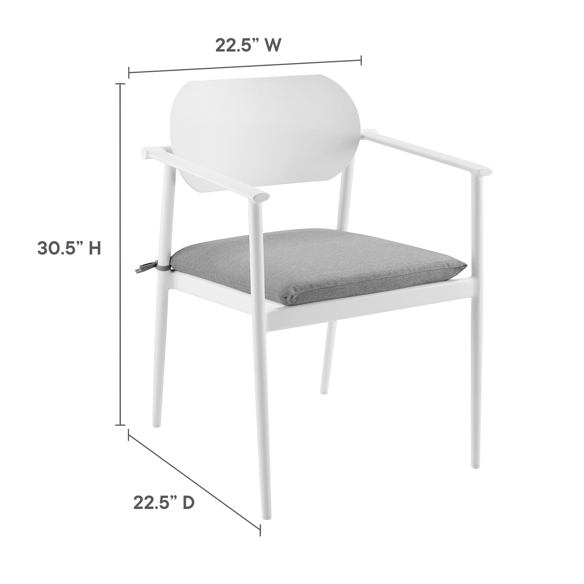 Aeris Stackable Outdoor Patio Aluminum Dining Armchair