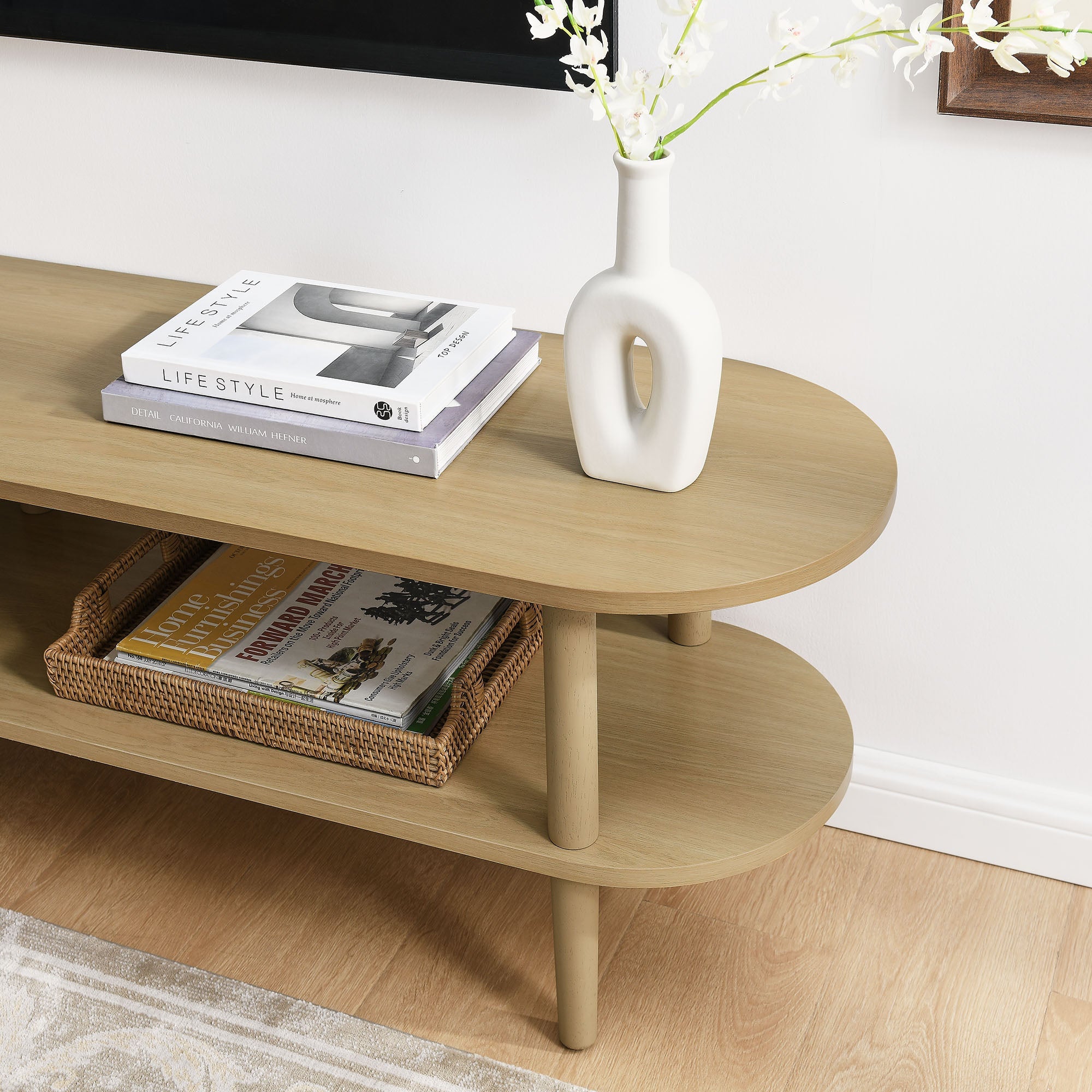 Torus Oval Wood TV Stand