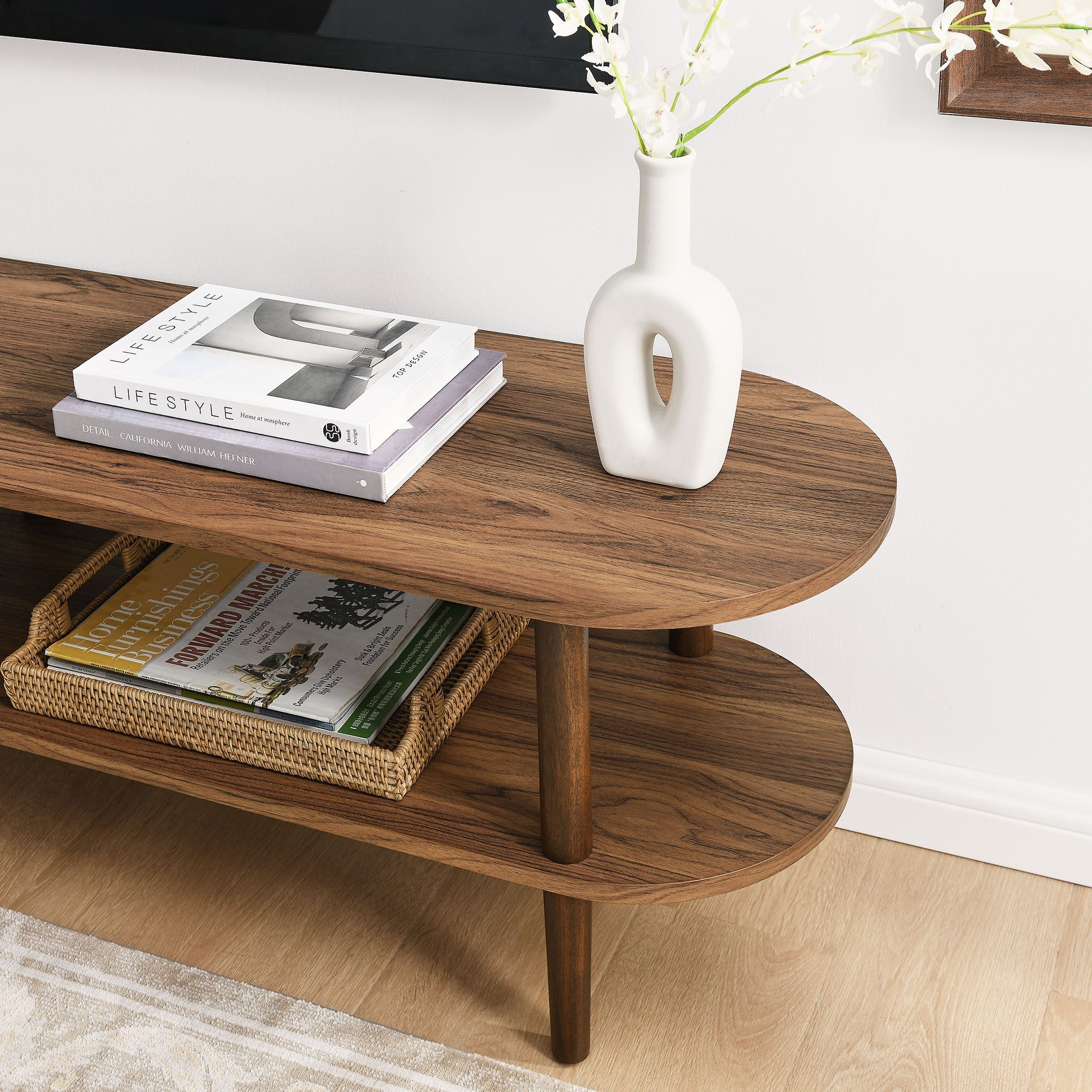 Torus Oval Wood TV Stand