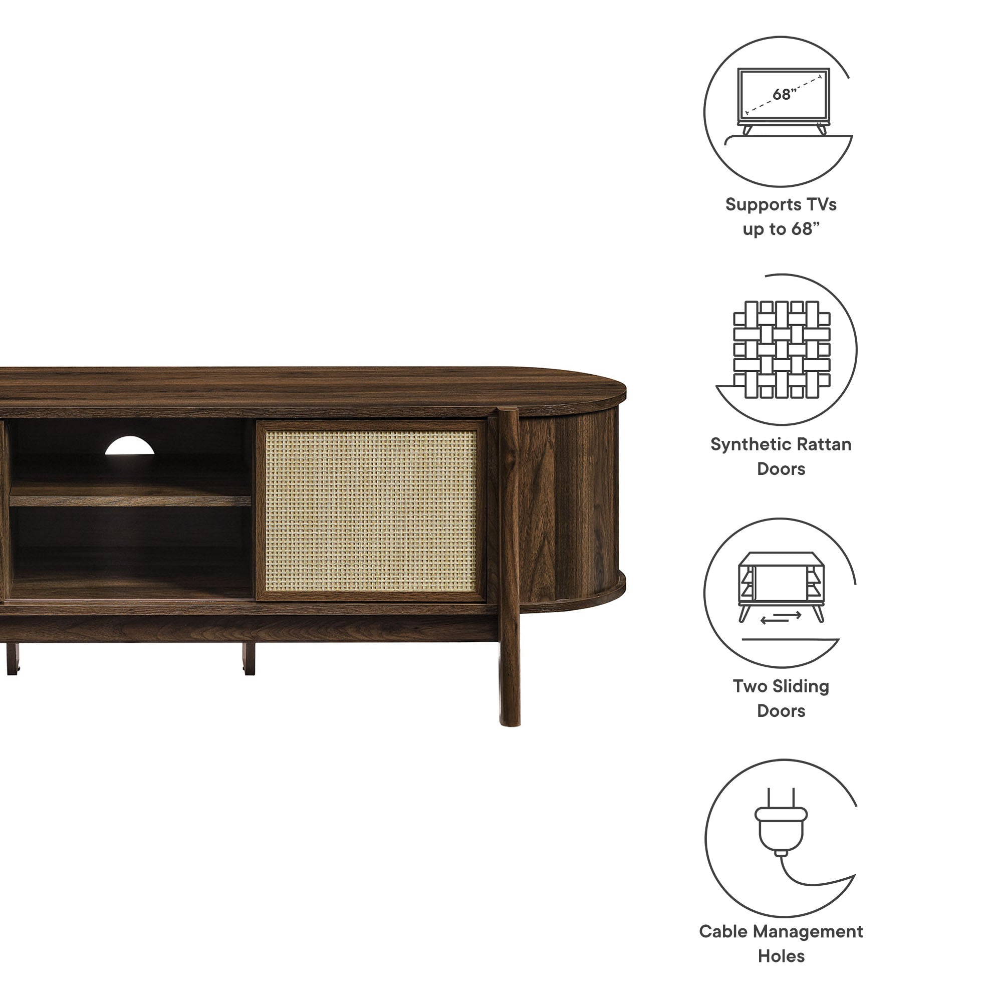 Reid 61" TV Stand in Walnut