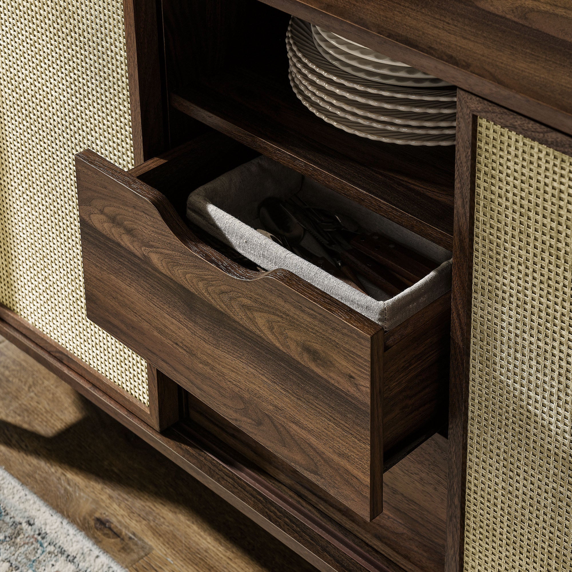 Reid 63" Curved Sideboard in Walnut