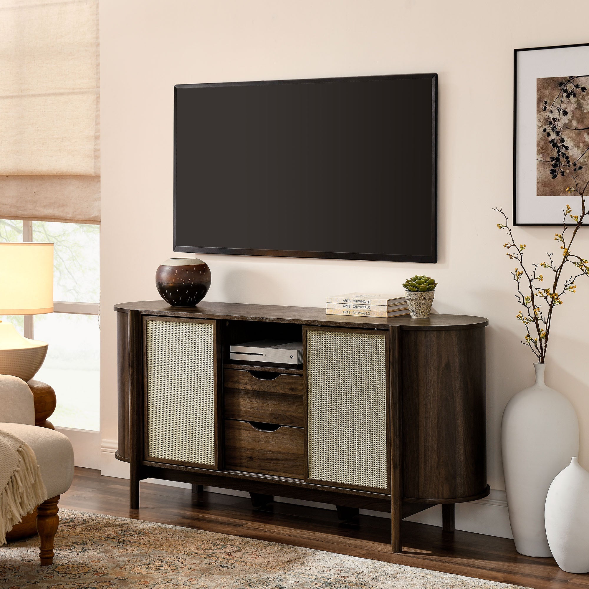 Reid 63" Curved Sideboard in Walnut