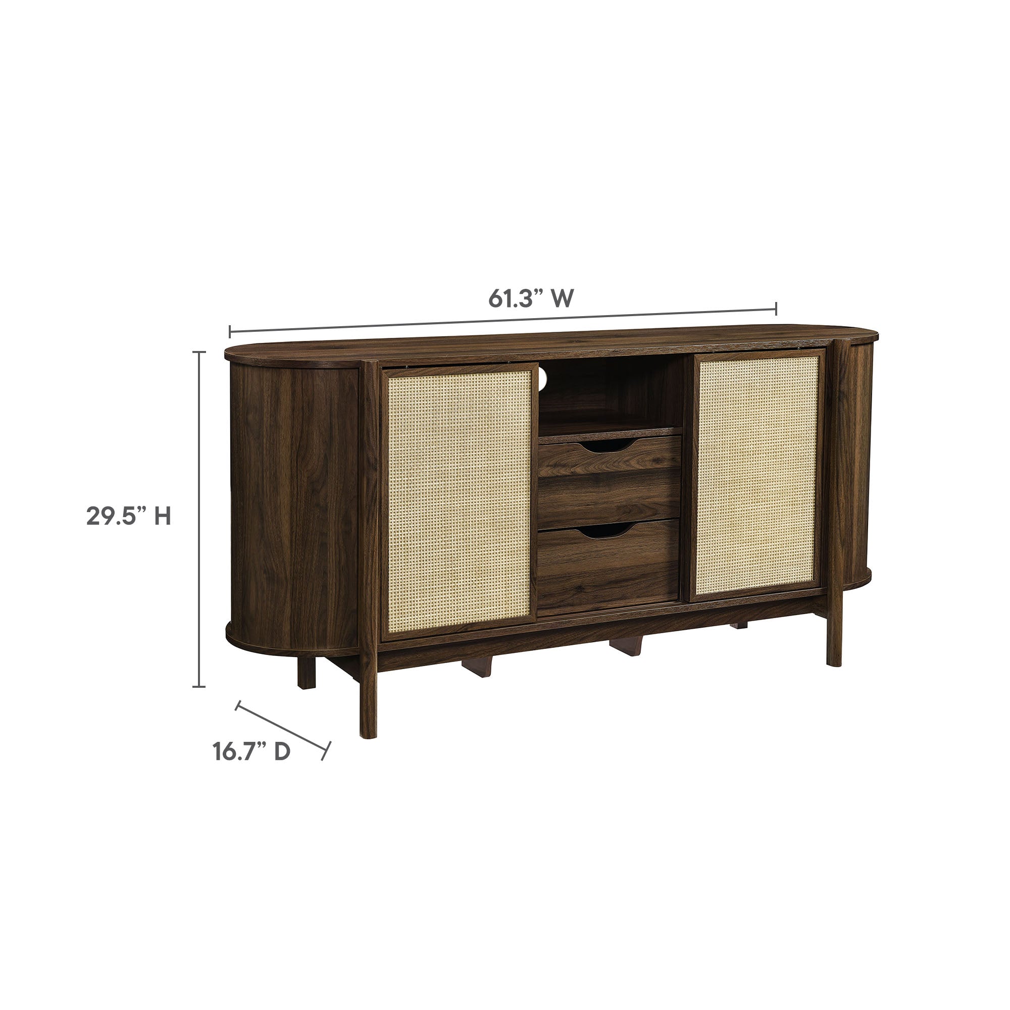 Reid 63" Curved Sideboard in Walnut