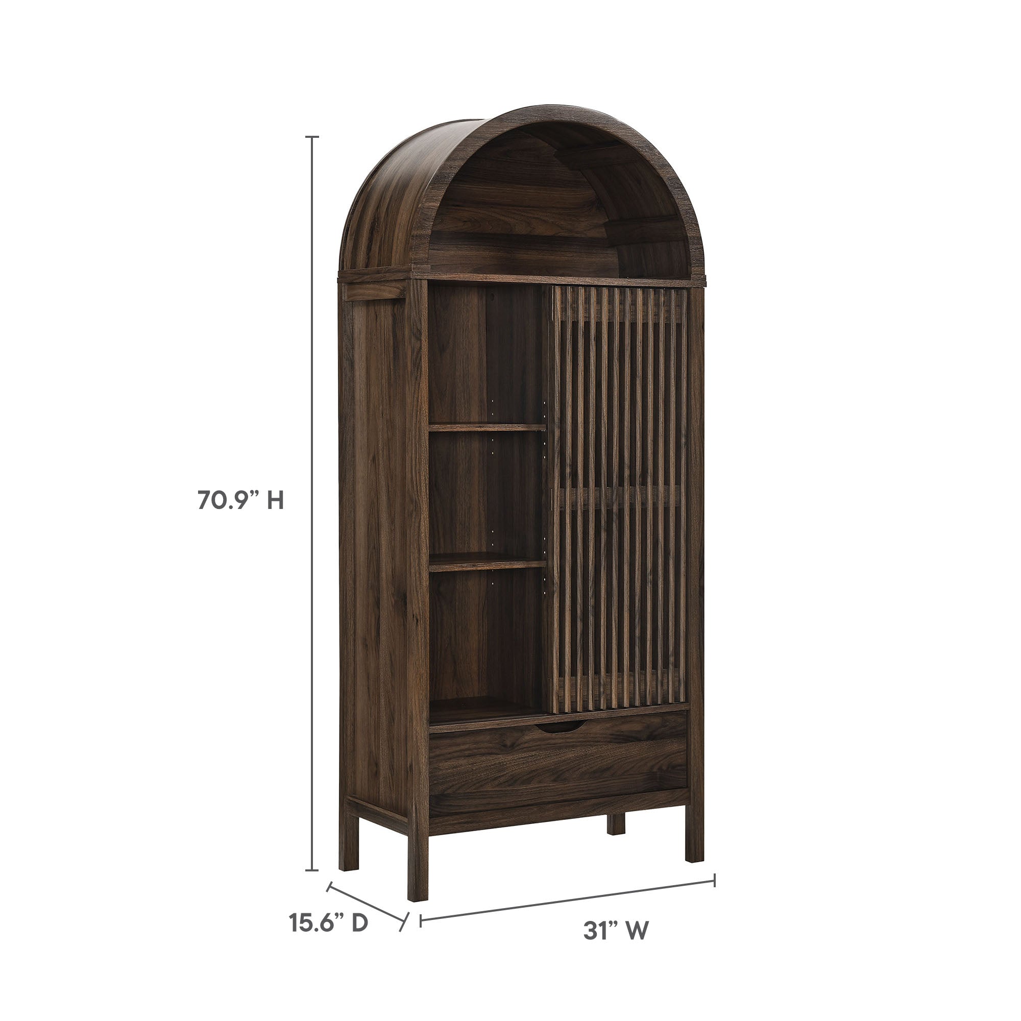 Vaughn 71" Arched Storage Display Cabinet