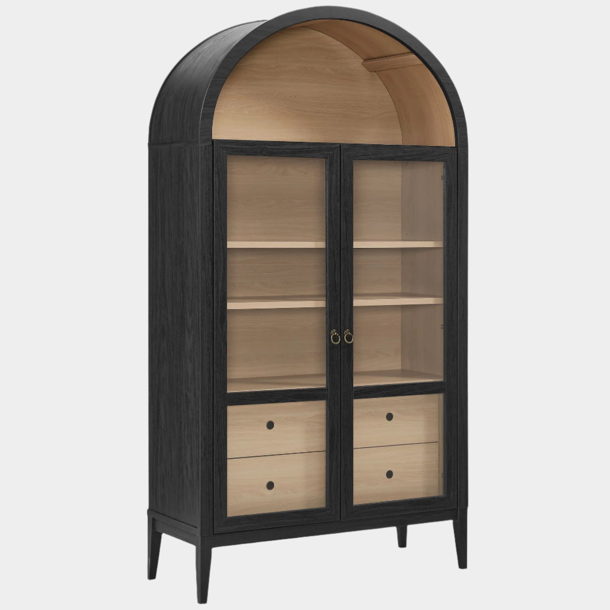 Nolan 74" Tall Arched Storage Display Cabinet