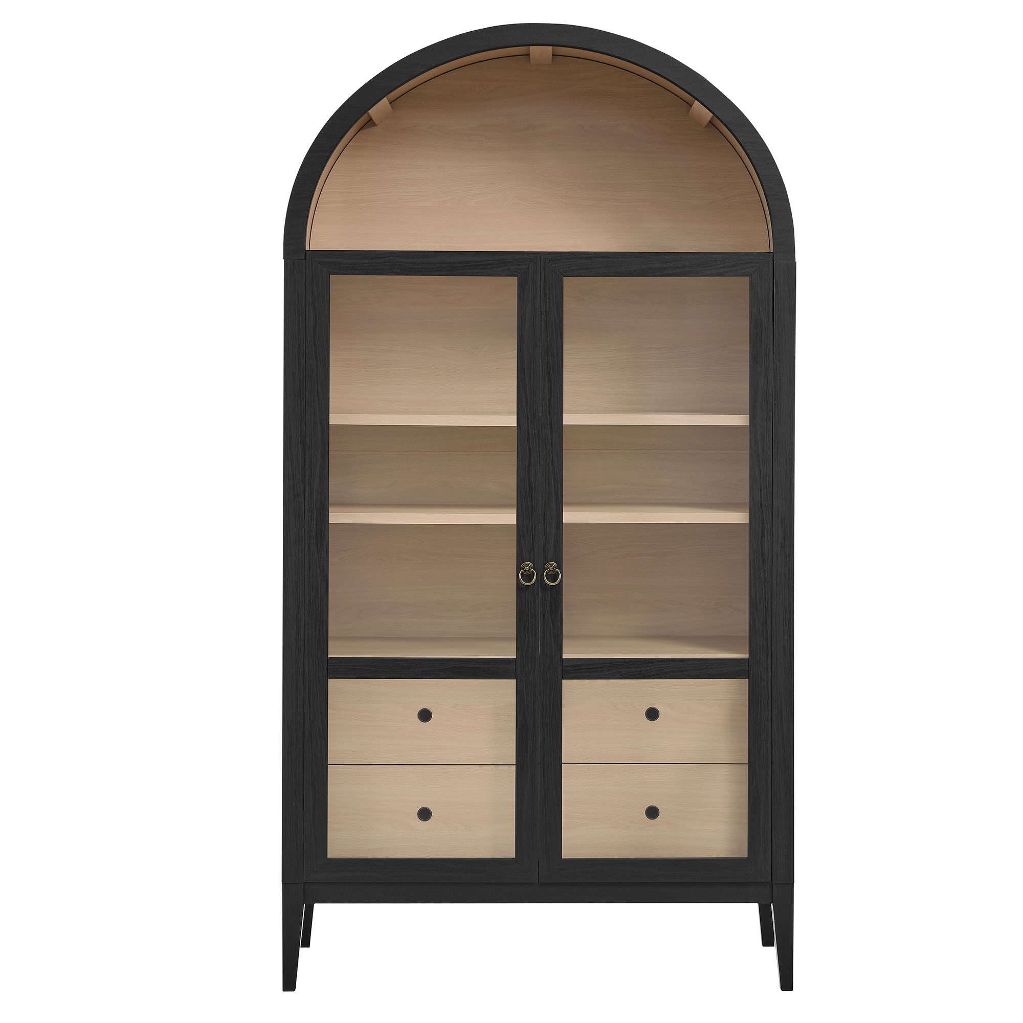 Nolan 74" Tall Arched Storage Display Cabinet