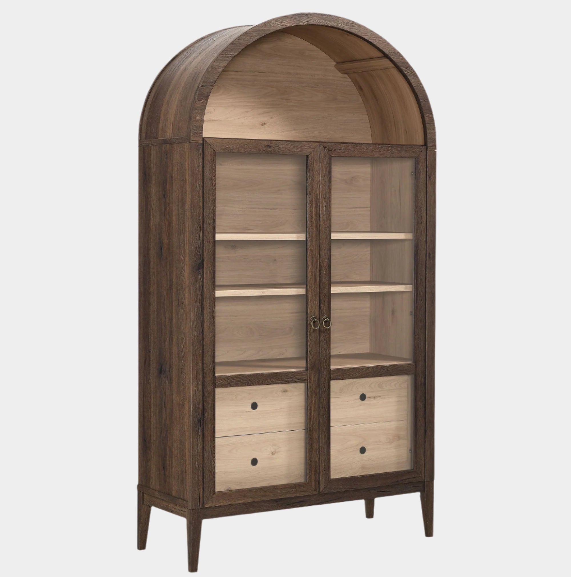 Nolan 74" Tall Arched Storage Display Cabinet