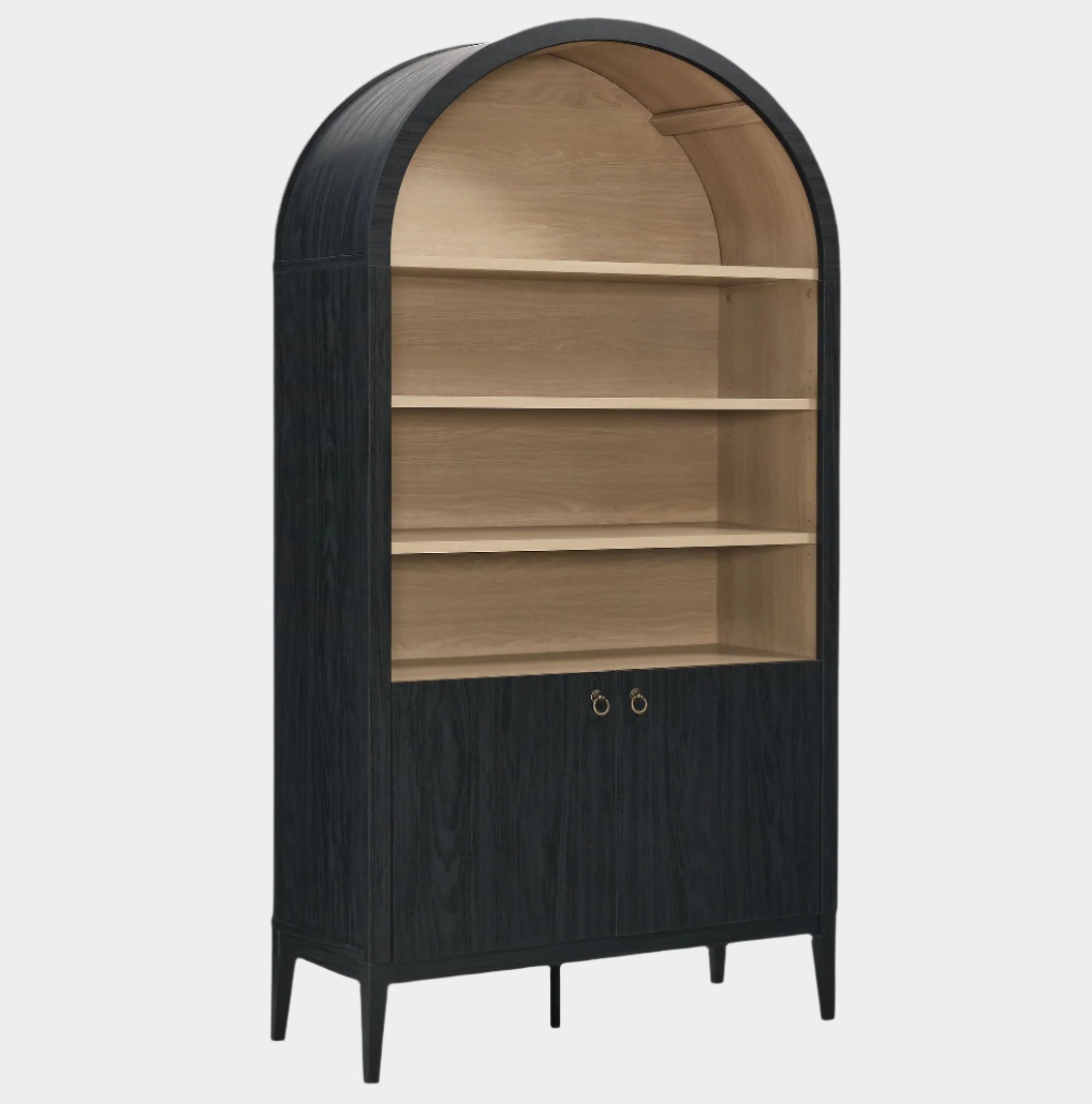 Nolan 74" Tall Arched Storage Display Cabinet Bookshelf