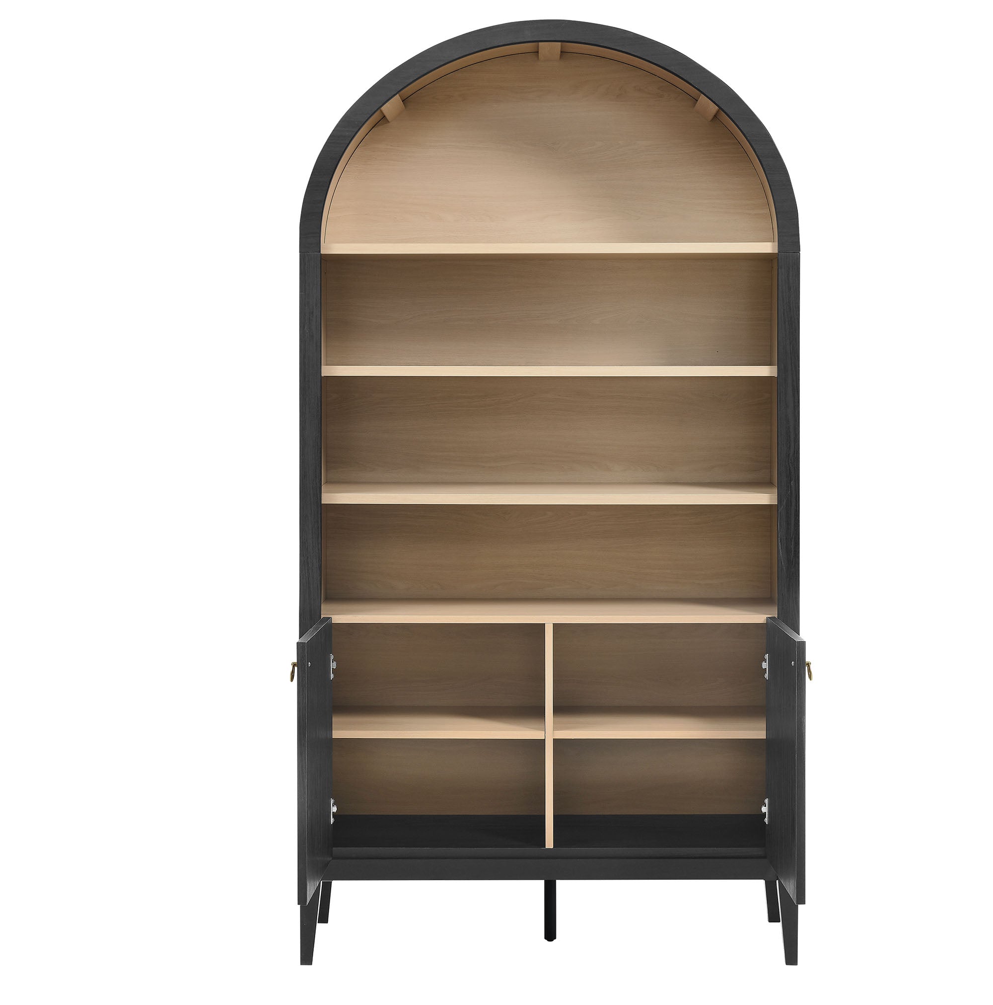 Nolan 74" Tall Arched Storage Display Cabinet Bookshelf