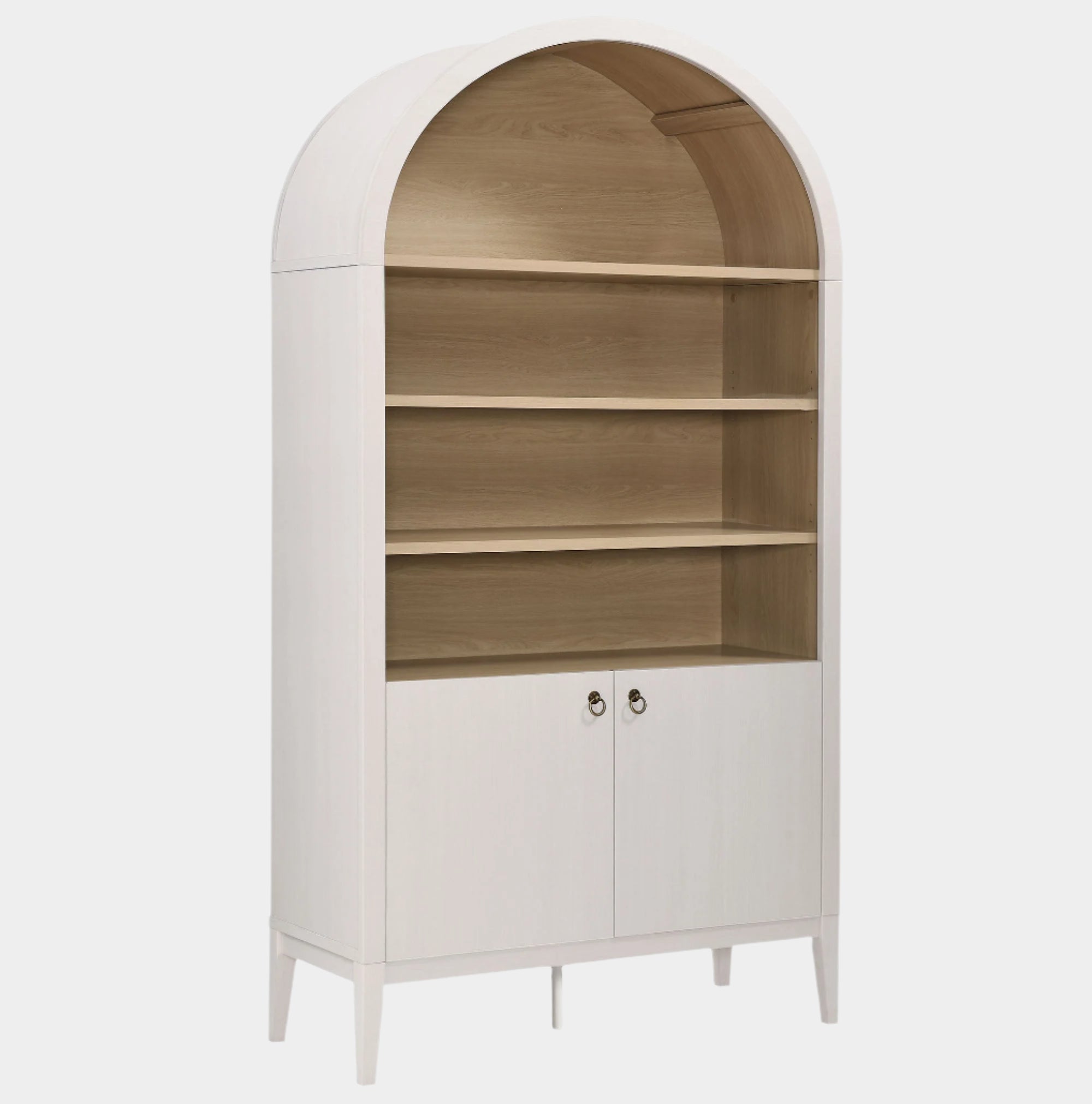 Nolan 74" Tall Arched Storage Display Cabinet Bookshelf