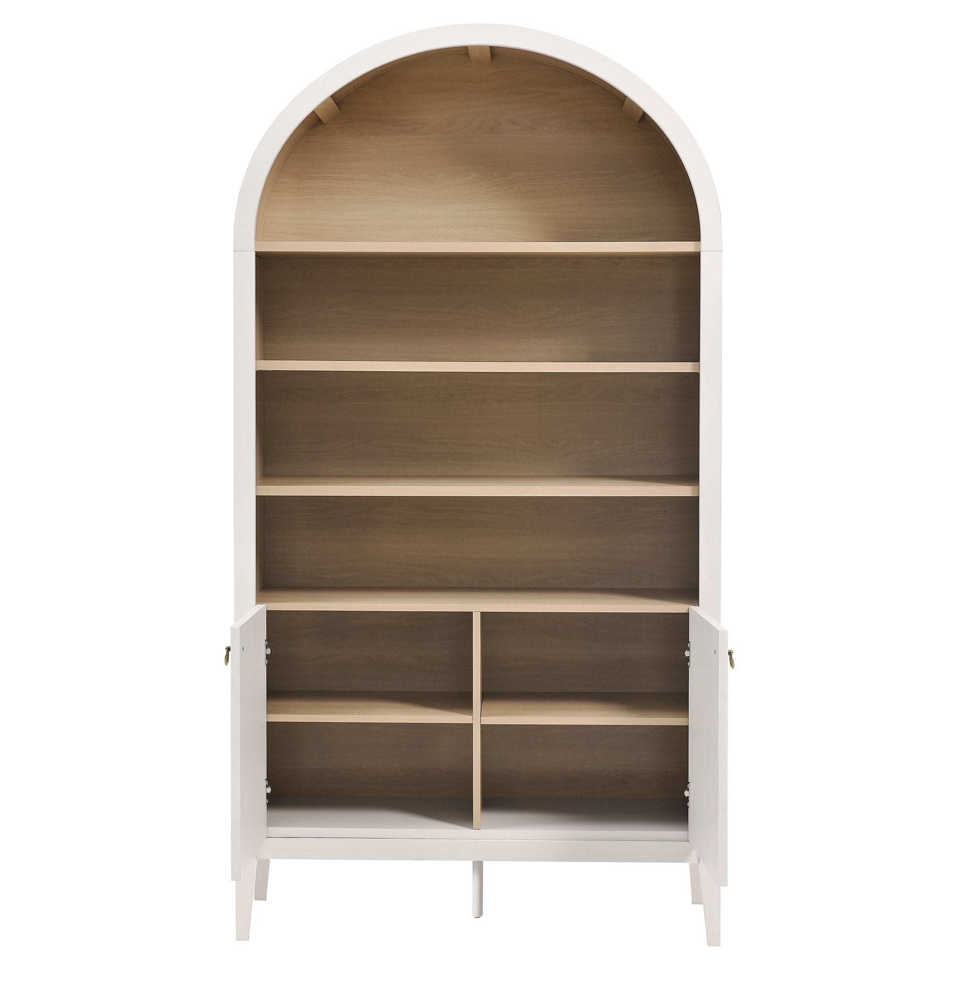 Nolan 74" Tall Arched Storage Display Cabinet Bookshelf