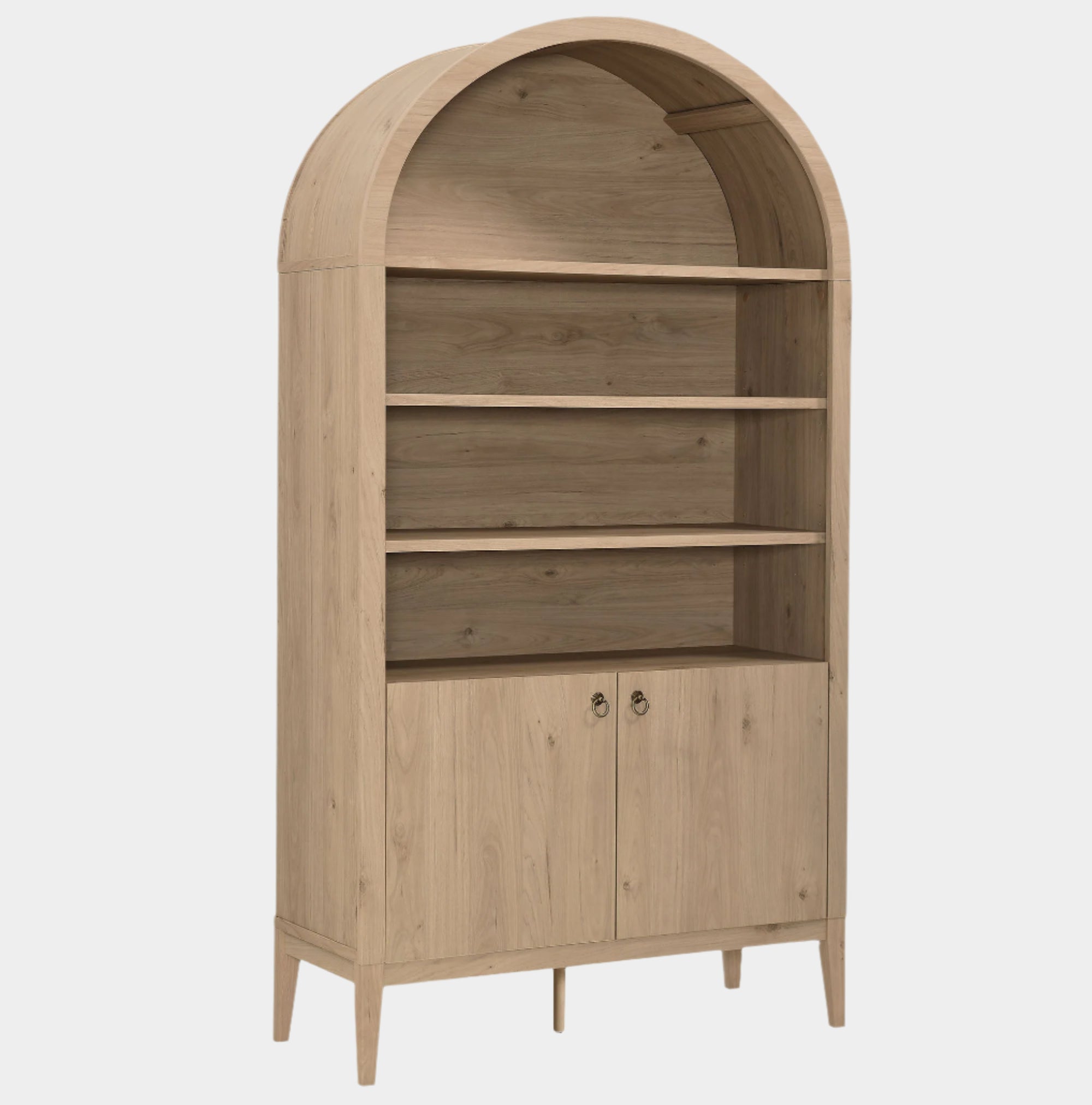 Nolan 74" Tall Arched Storage Display Cabinet Bookshelf