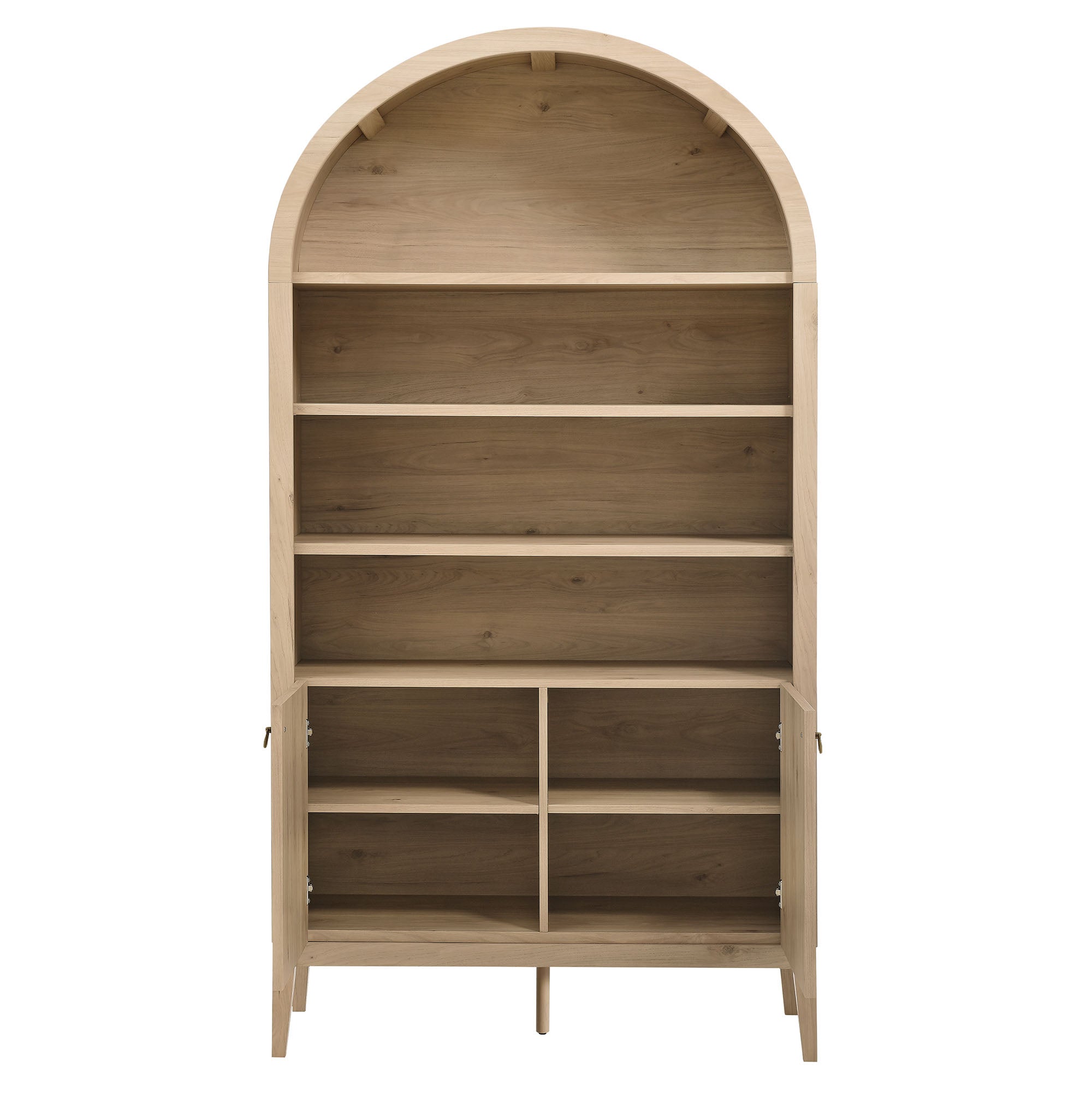 Nolan 74" Tall Arched Storage Display Cabinet Bookshelf