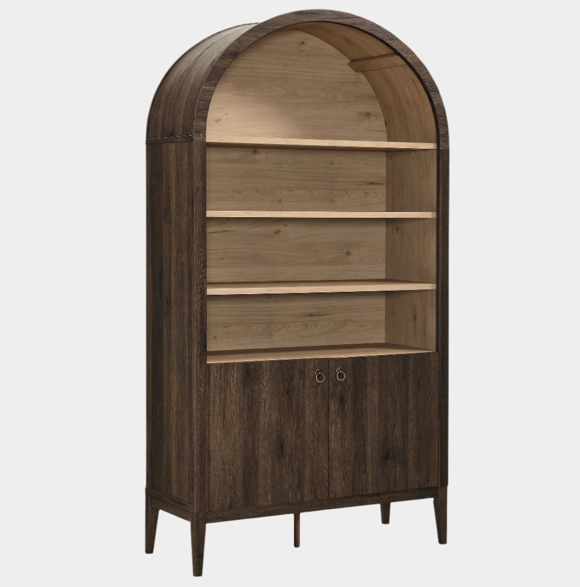 Nolan 74" Tall Arched Storage Display Cabinet Bookshelf