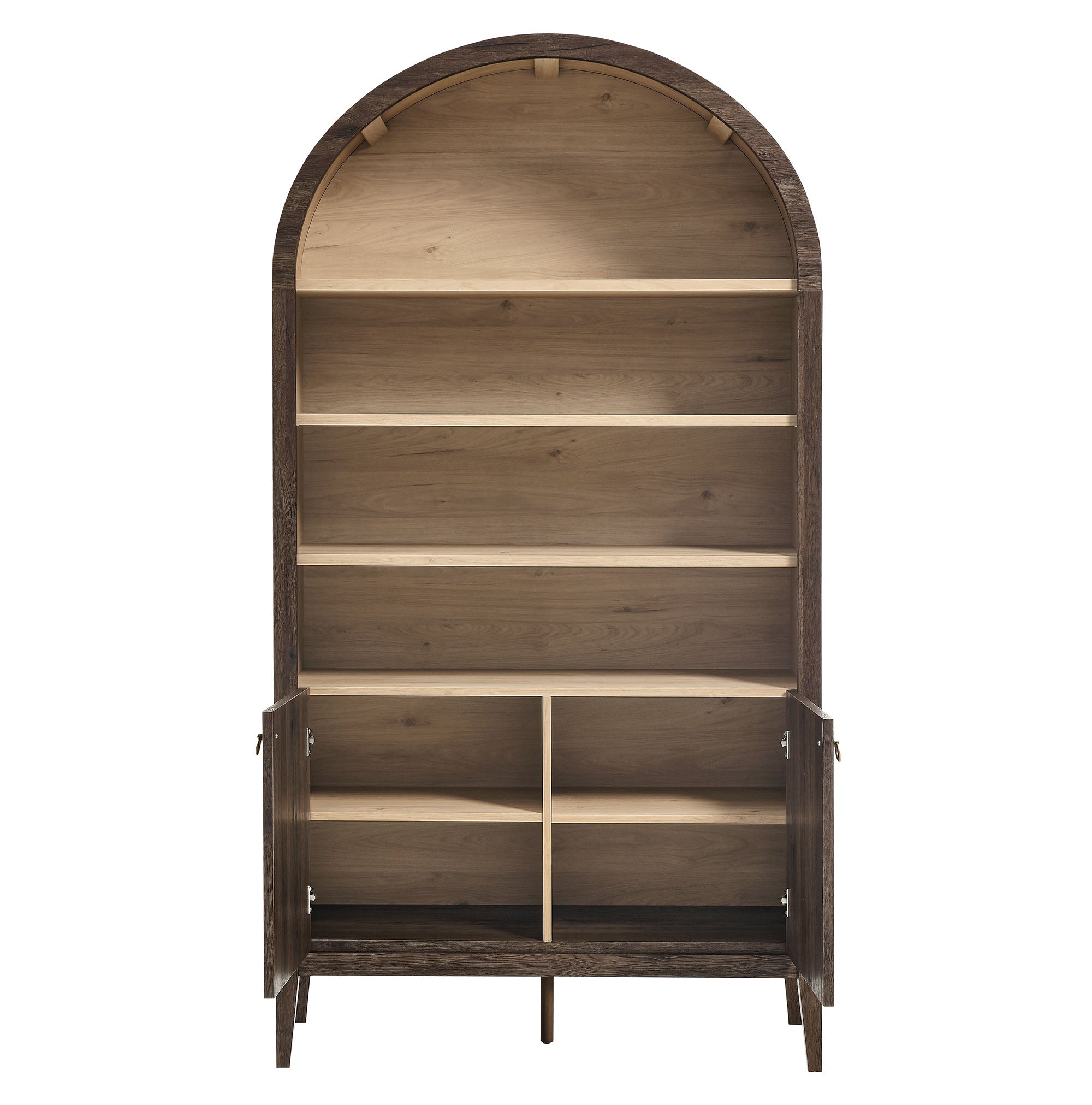 Nolan 74" Tall Arched Storage Display Cabinet Bookshelf