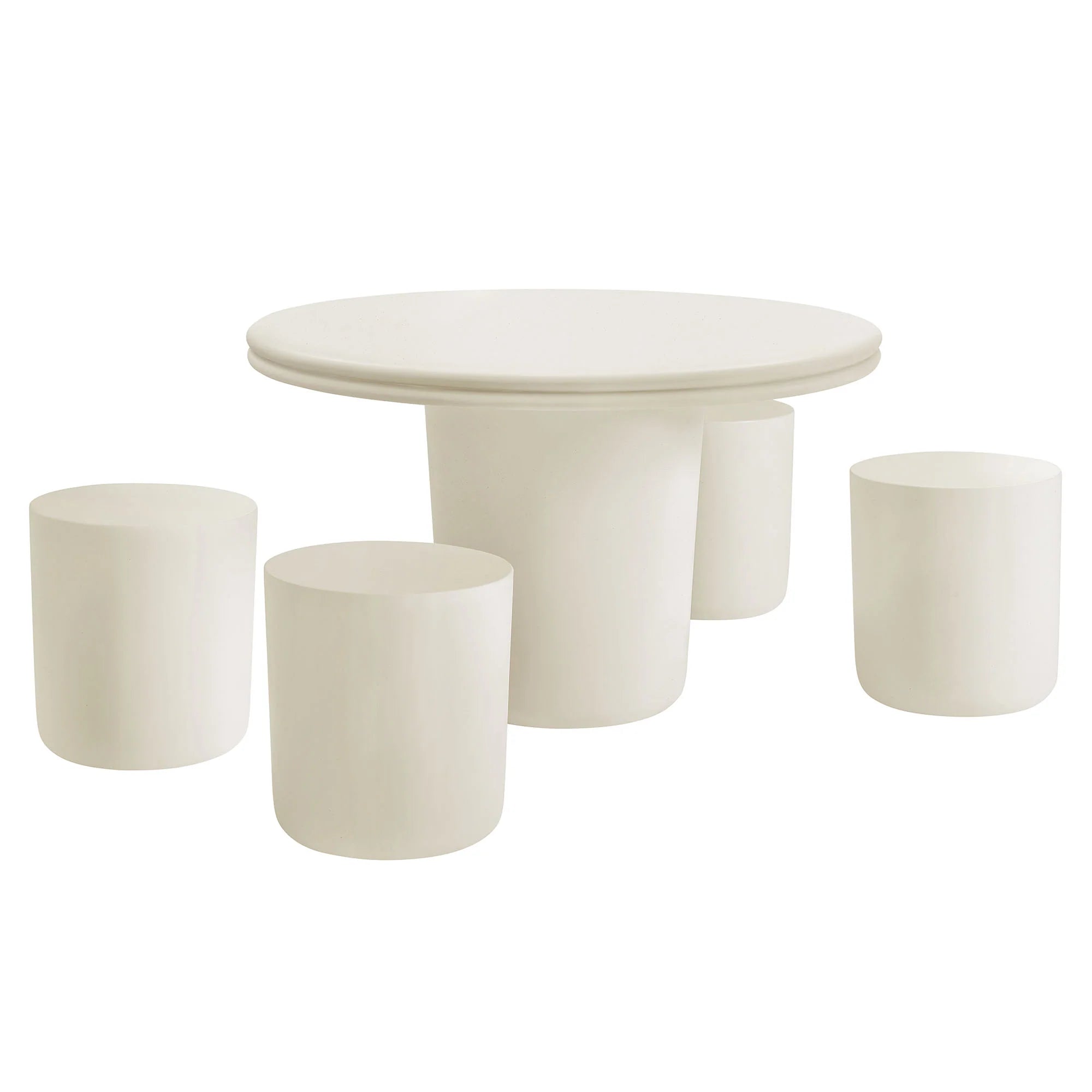 Ensemble de table à manger 5 pièces en béton pour patio intérieur et extérieur Brion 