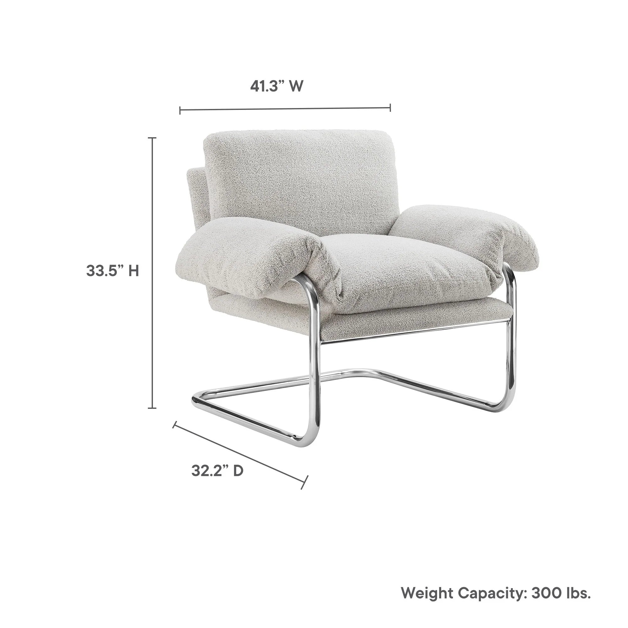 Ansel Boucle Fabric Accent Chair