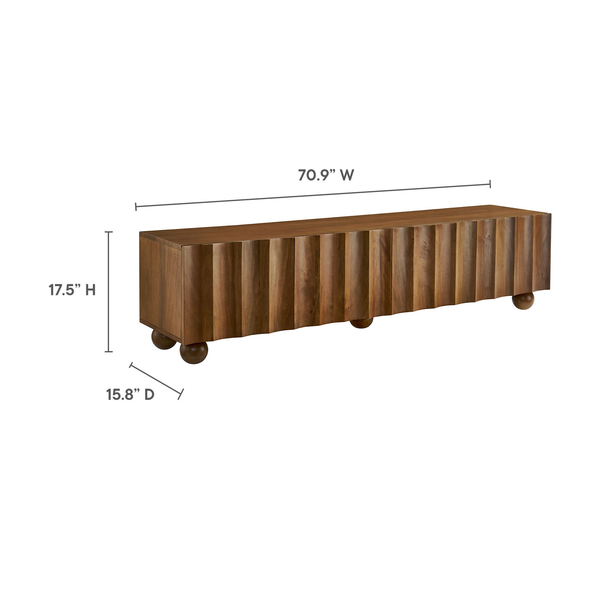 Sorren Scalloped 71" Wood TV Stand