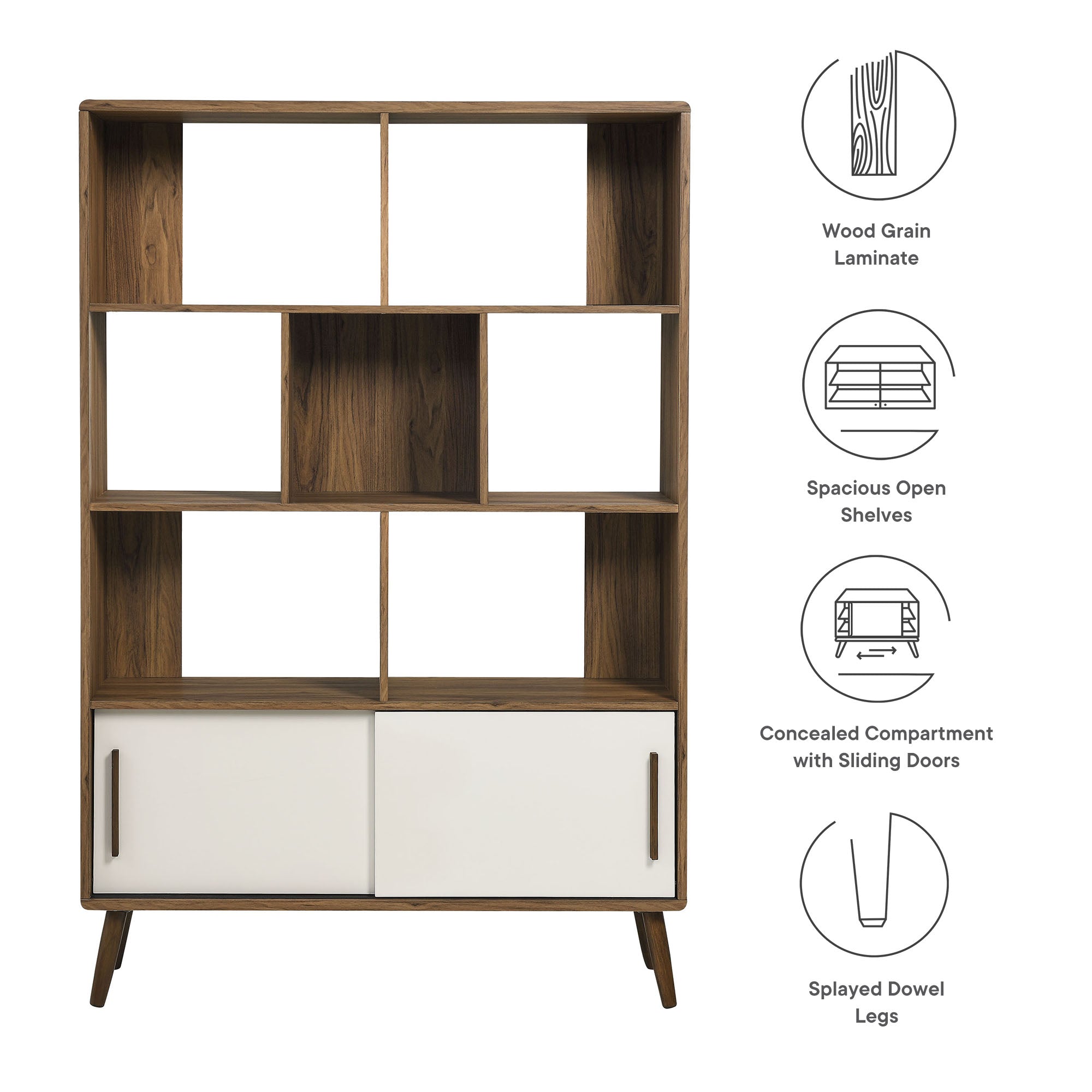 Transmit 45" Bookcase with Sliding Doors