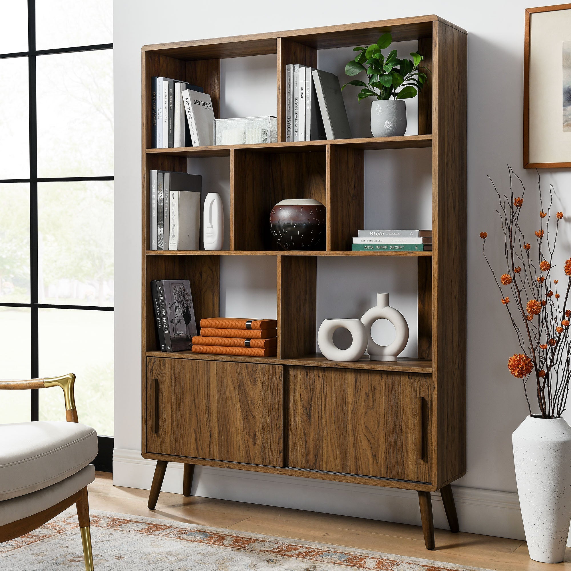 Transmit 45" Bookcase with Sliding Doors